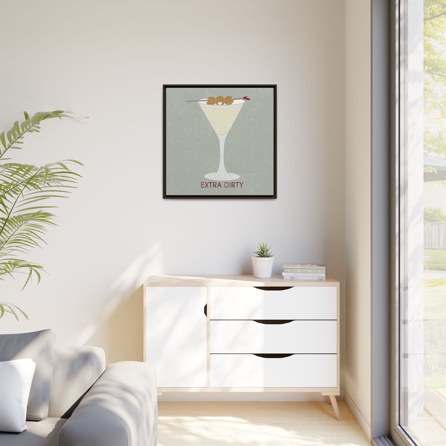 Canvas Print - Extra Dirty Martini with Bleu Cheese Stuffed Olives