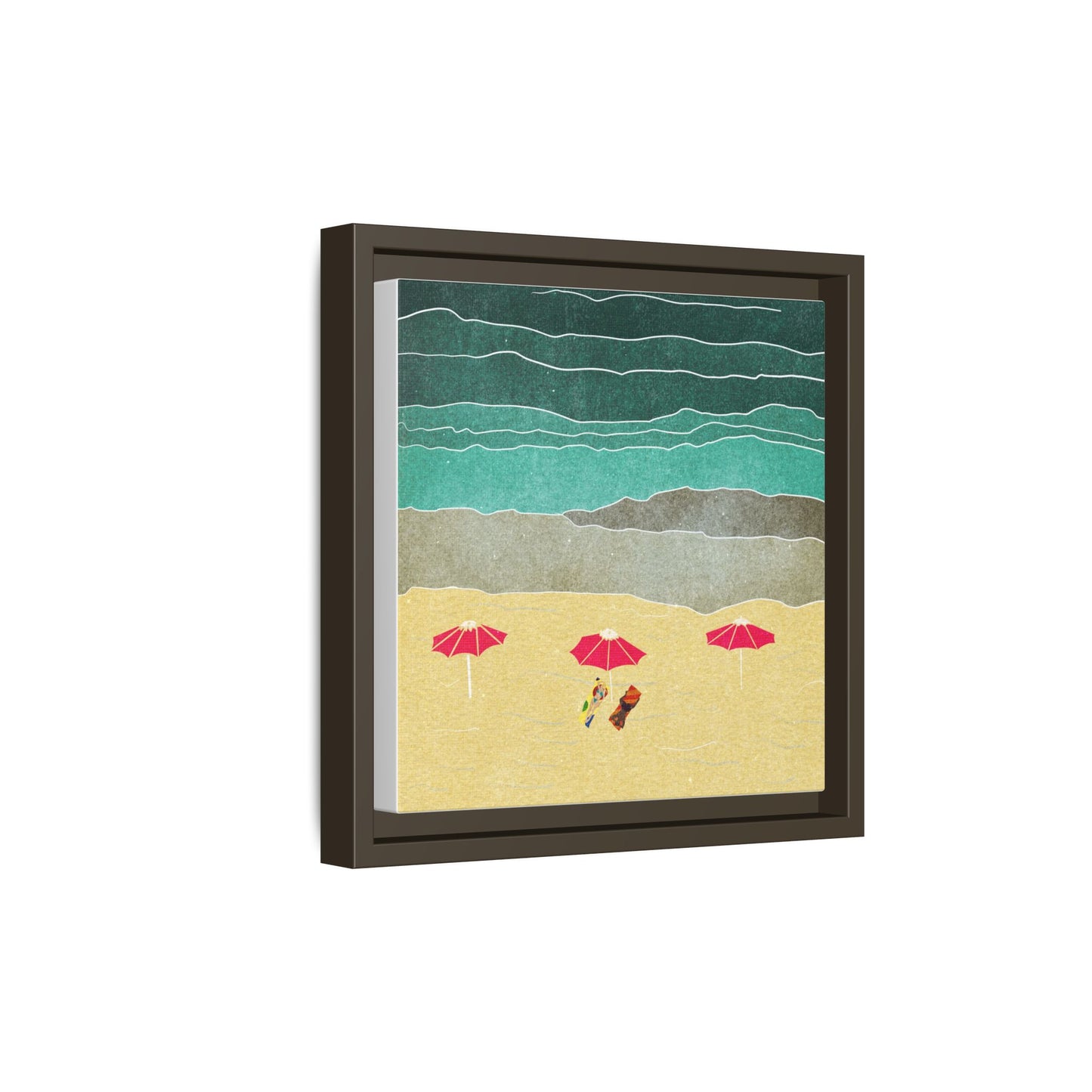Wall Art Canvas- Seaside Vacation wth red umbrellas