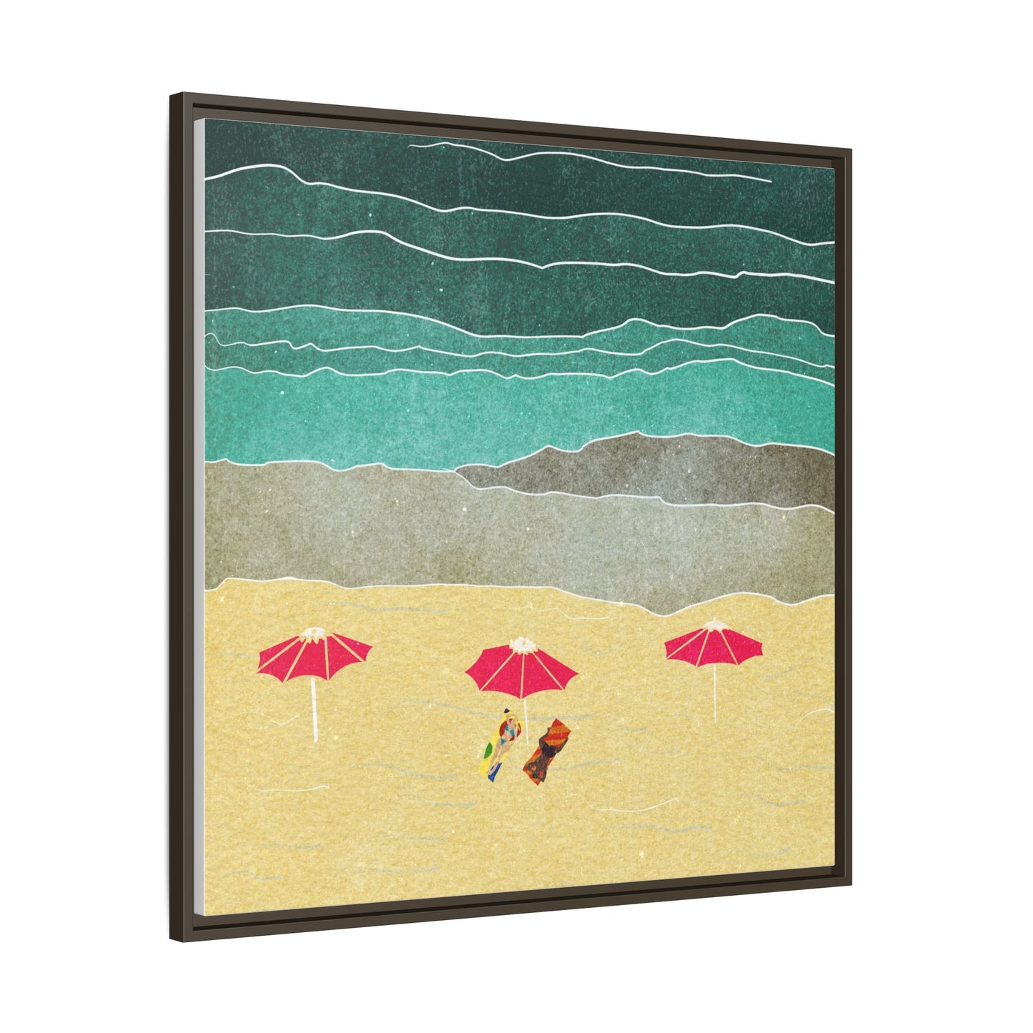 Wall Art Canvas- Seaside Vacation wth red umbrellas