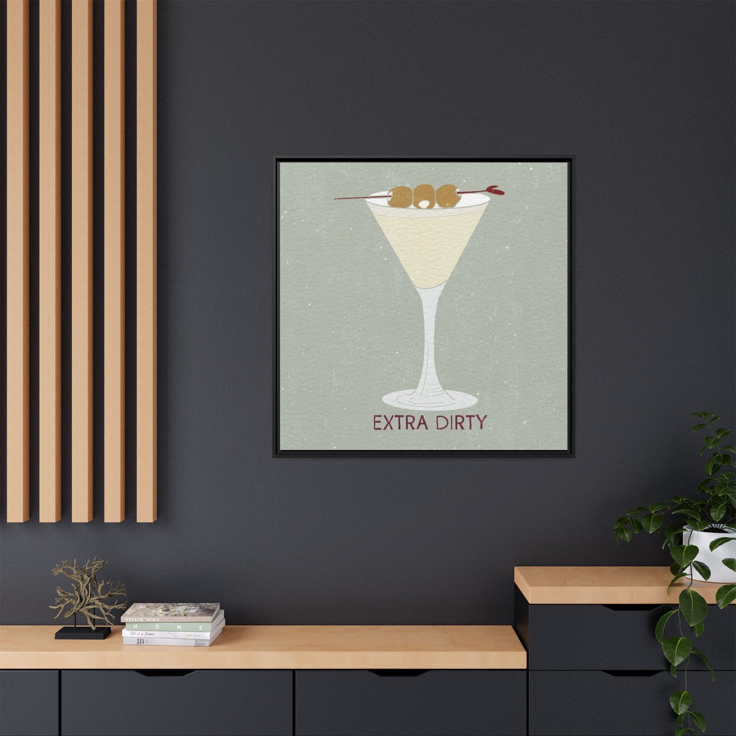 Canvas Print - Extra Dirty Martini with Bleu Cheese Stuffed Olives