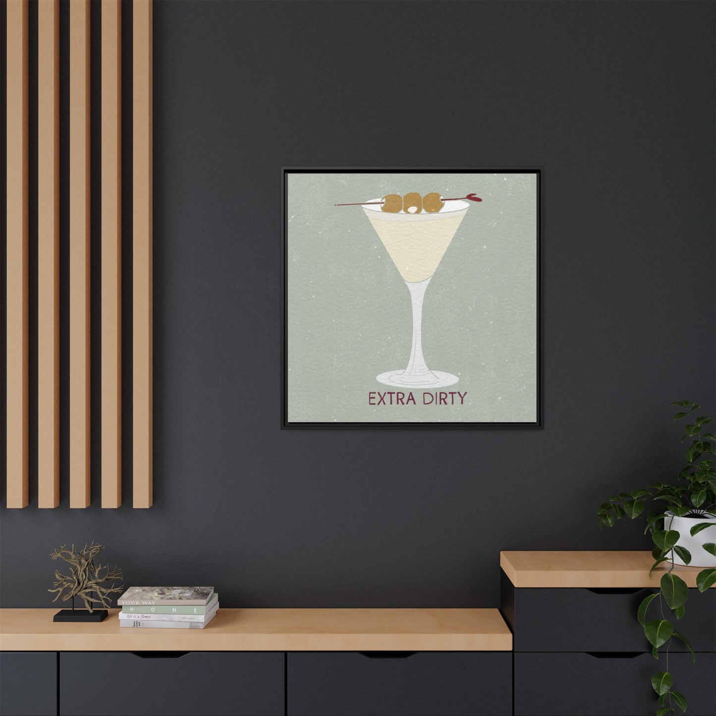 Canvas Print - Extra Dirty Martini with Bleu Cheese Stuffed Olives