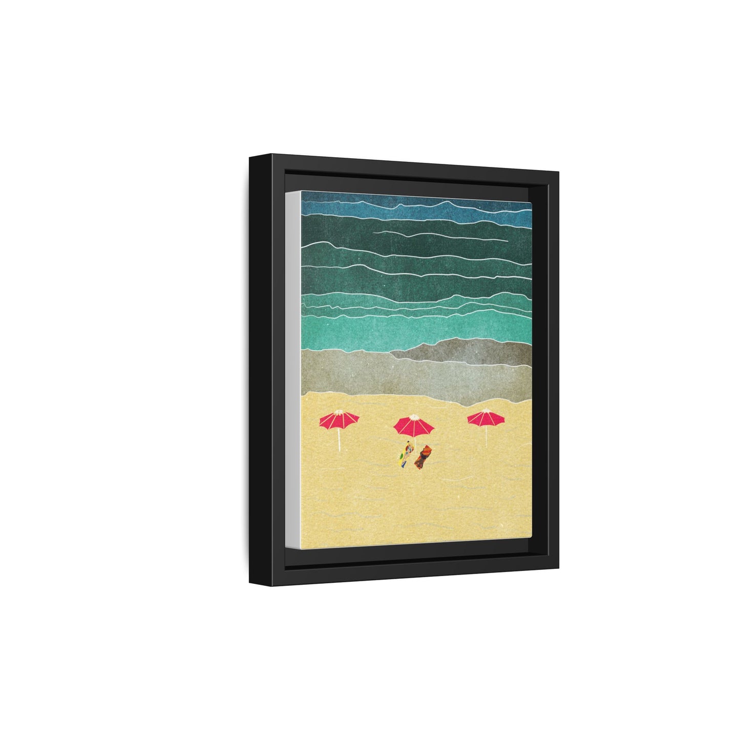 Wall Art Canvas- Seaside Vacation wth red umbrellas