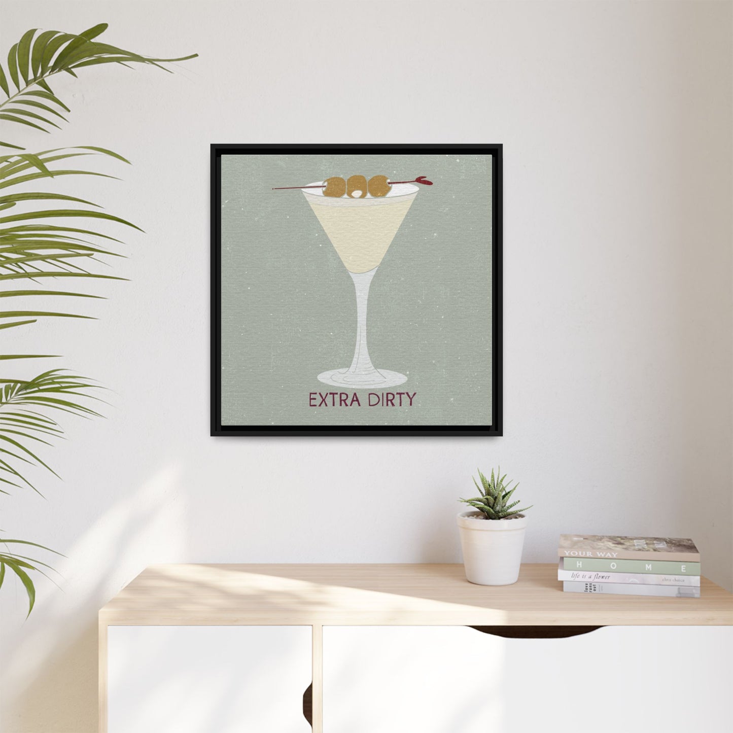 Canvas Print - Extra Dirty Martini with Bleu Cheese Stuffed Olives