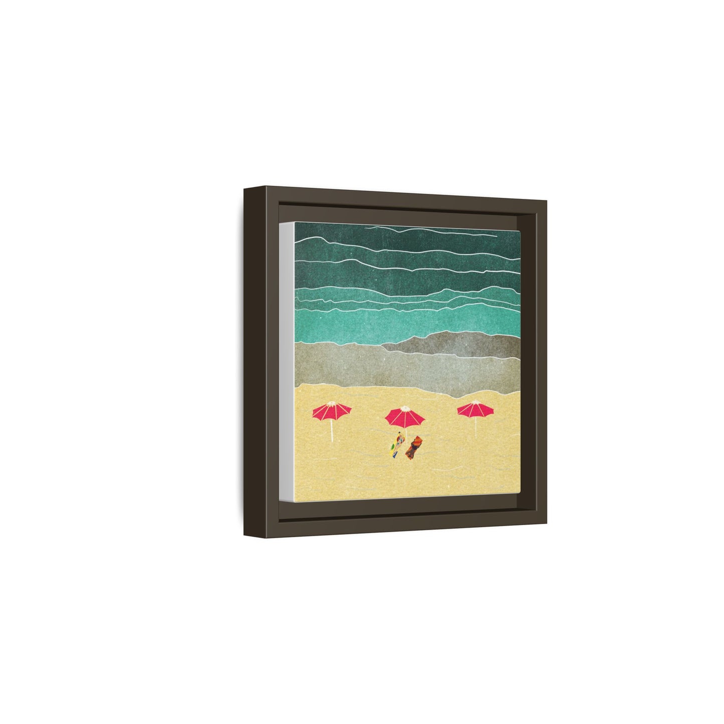 Wall Art Canvas- Seaside Vacation wth red umbrellas