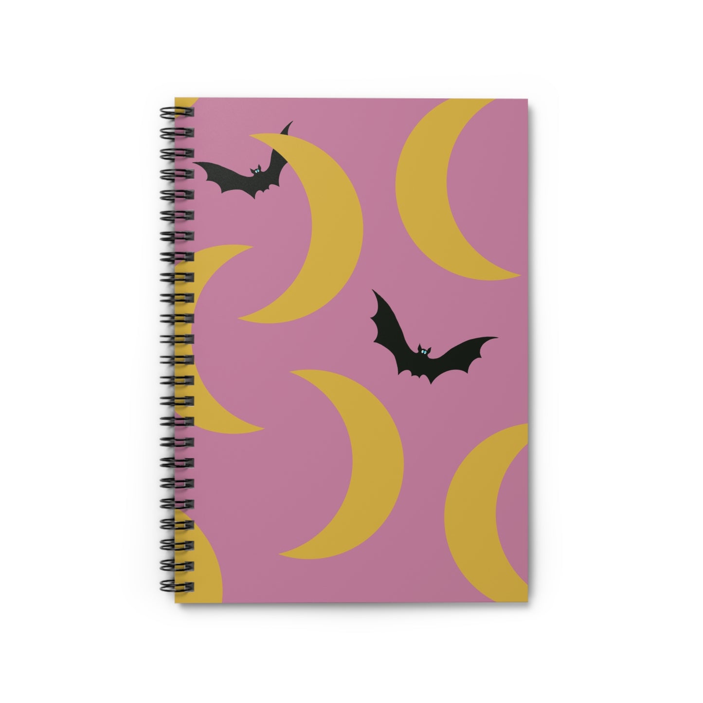 Notebook - Cute Googly-Eyed Bats and Moons Design
