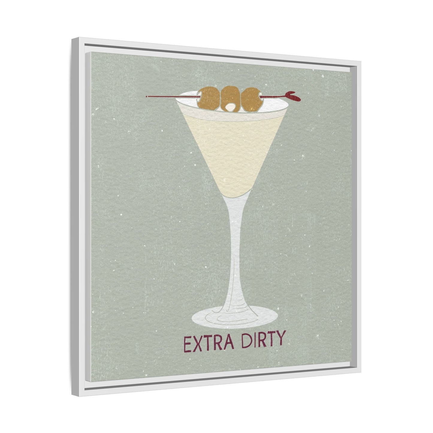 Canvas Print - Extra Dirty Martini with Bleu Cheese Stuffed Olives