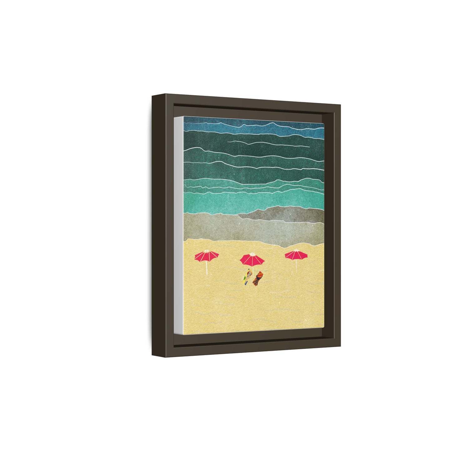 Wall Art Canvas- Seaside Vacation wth red umbrellas