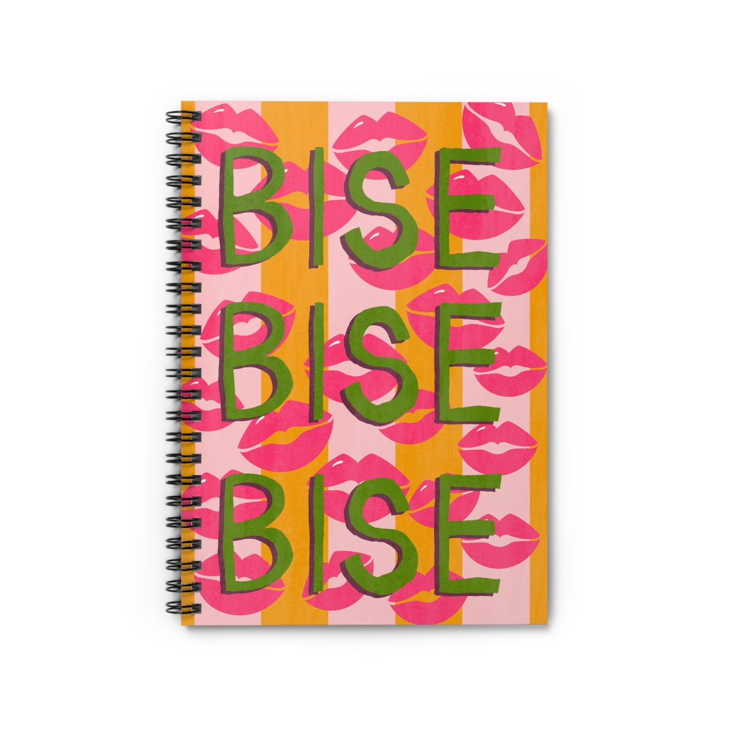 Kiss "Bise" Pattern Spiral Notebook - Ruled Line for Creative Note-taking