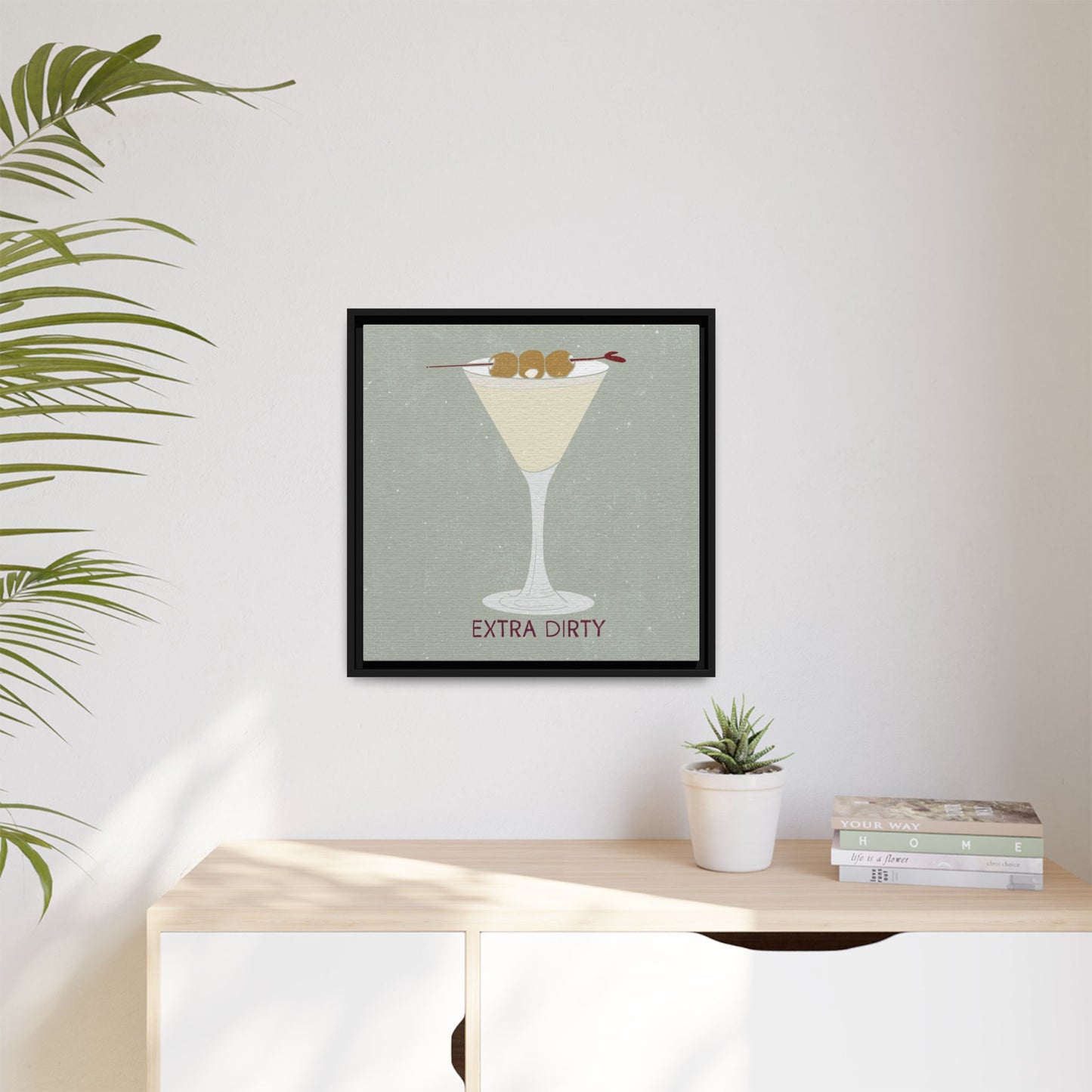 Canvas Print - Extra Dirty Martini with Bleu Cheese Stuffed Olives
