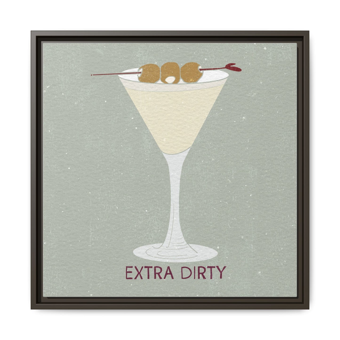 Canvas Print - Extra Dirty Martini with Bleu Cheese Stuffed Olives