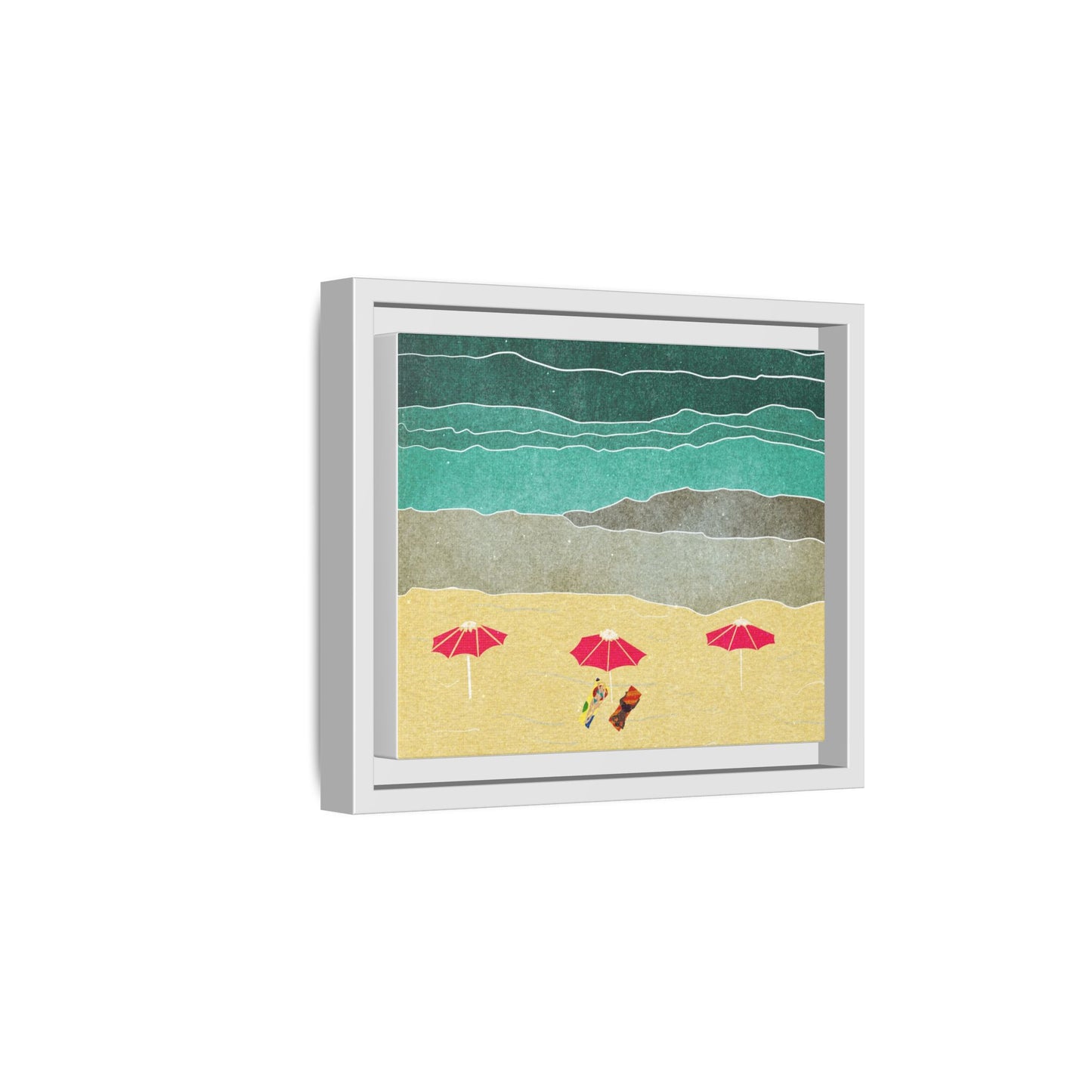 Wall Art Canvas- Seaside Vacation wth red umbrellas