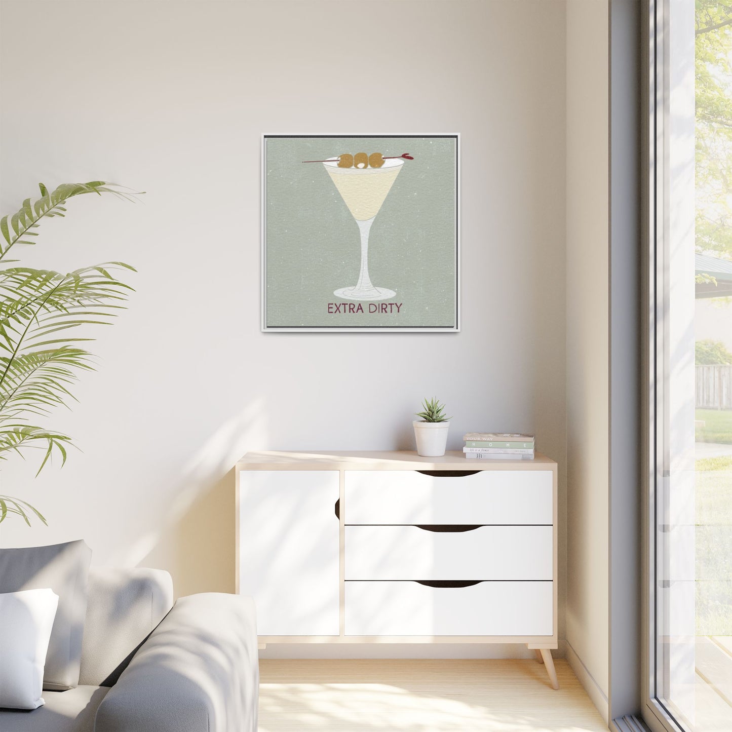 Canvas Print - Extra Dirty Martini with Bleu Cheese Stuffed Olives