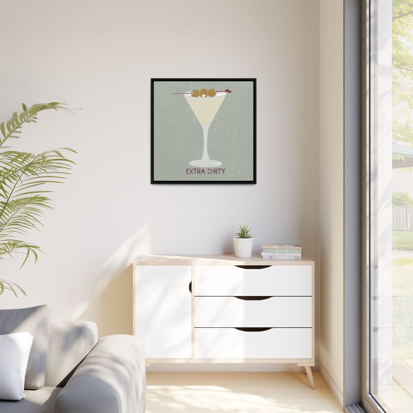 Canvas Print - Extra Dirty Martini with Bleu Cheese Stuffed Olives