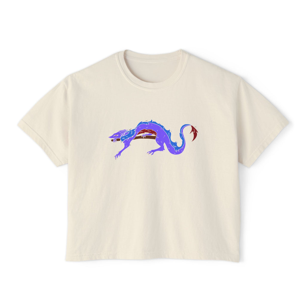 Boxy Tee Fierce Dragon original art by Olivia Lagerlof