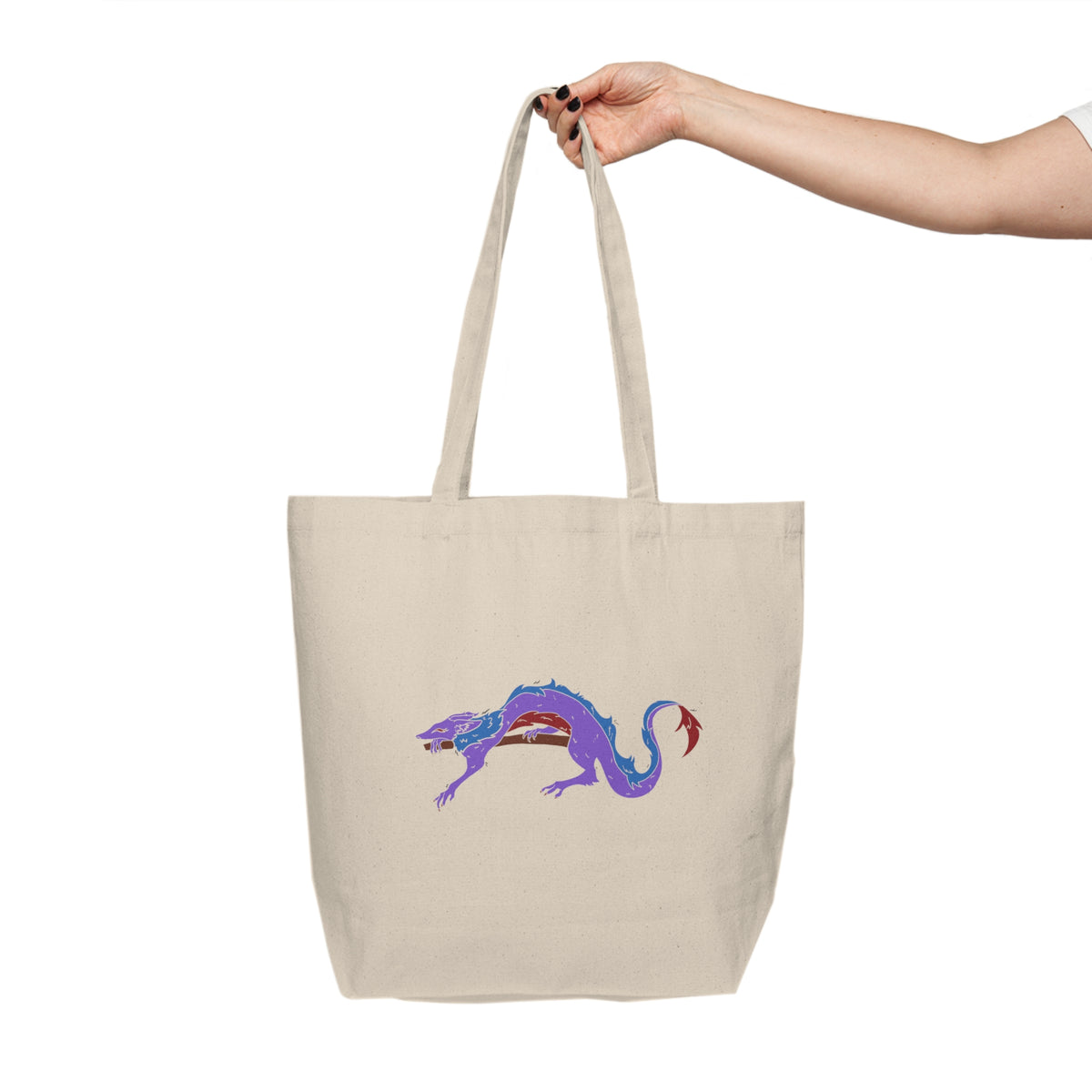Fierce Dragon Canvas Tote Bag — Original art by Olivia Lagerlof