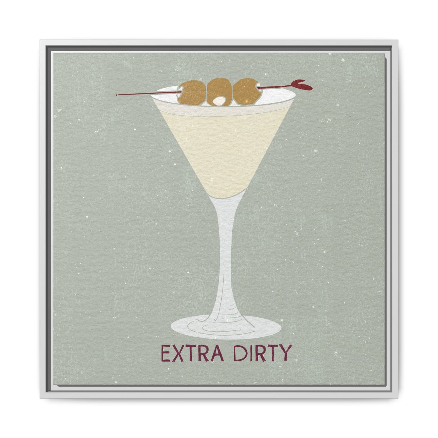 Canvas Print - Extra Dirty Martini with Bleu Cheese Stuffed Olives