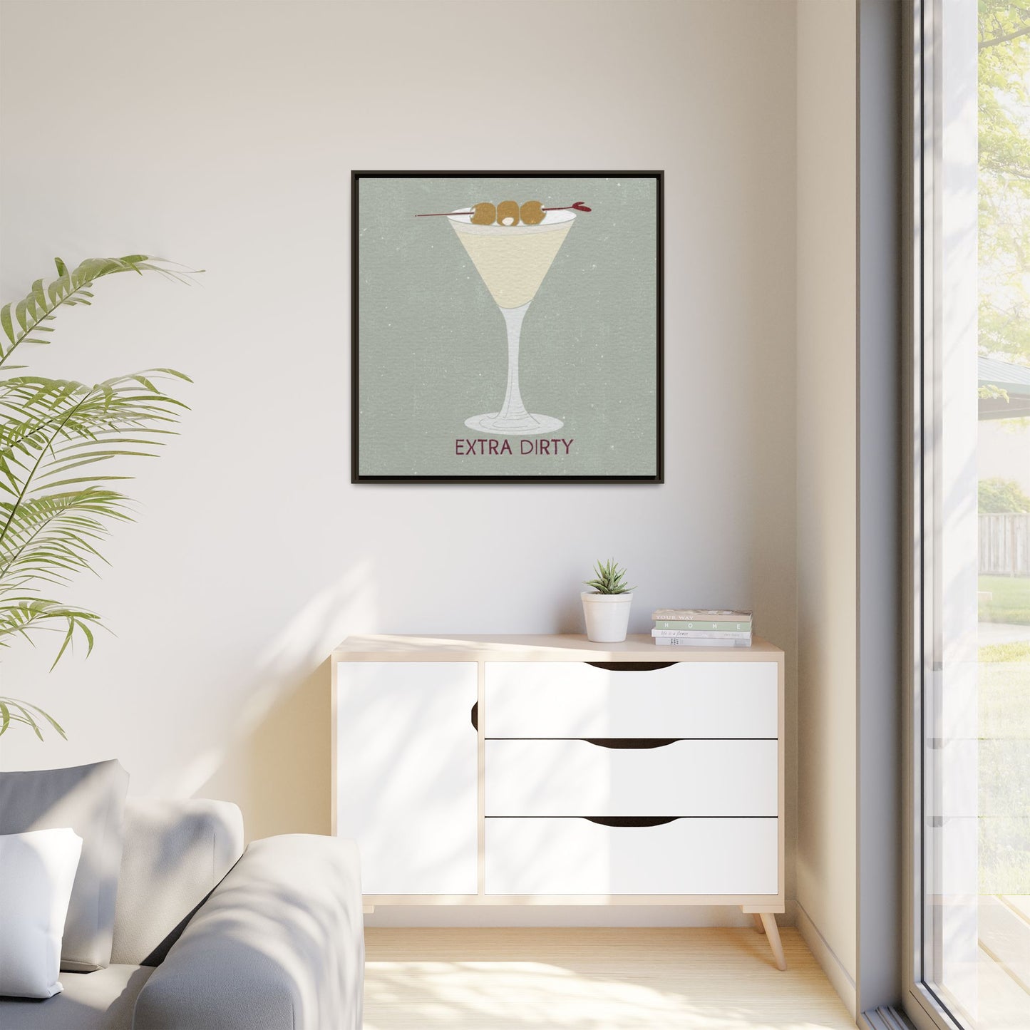 Canvas Print - Extra Dirty Martini with Bleu Cheese Stuffed Olives