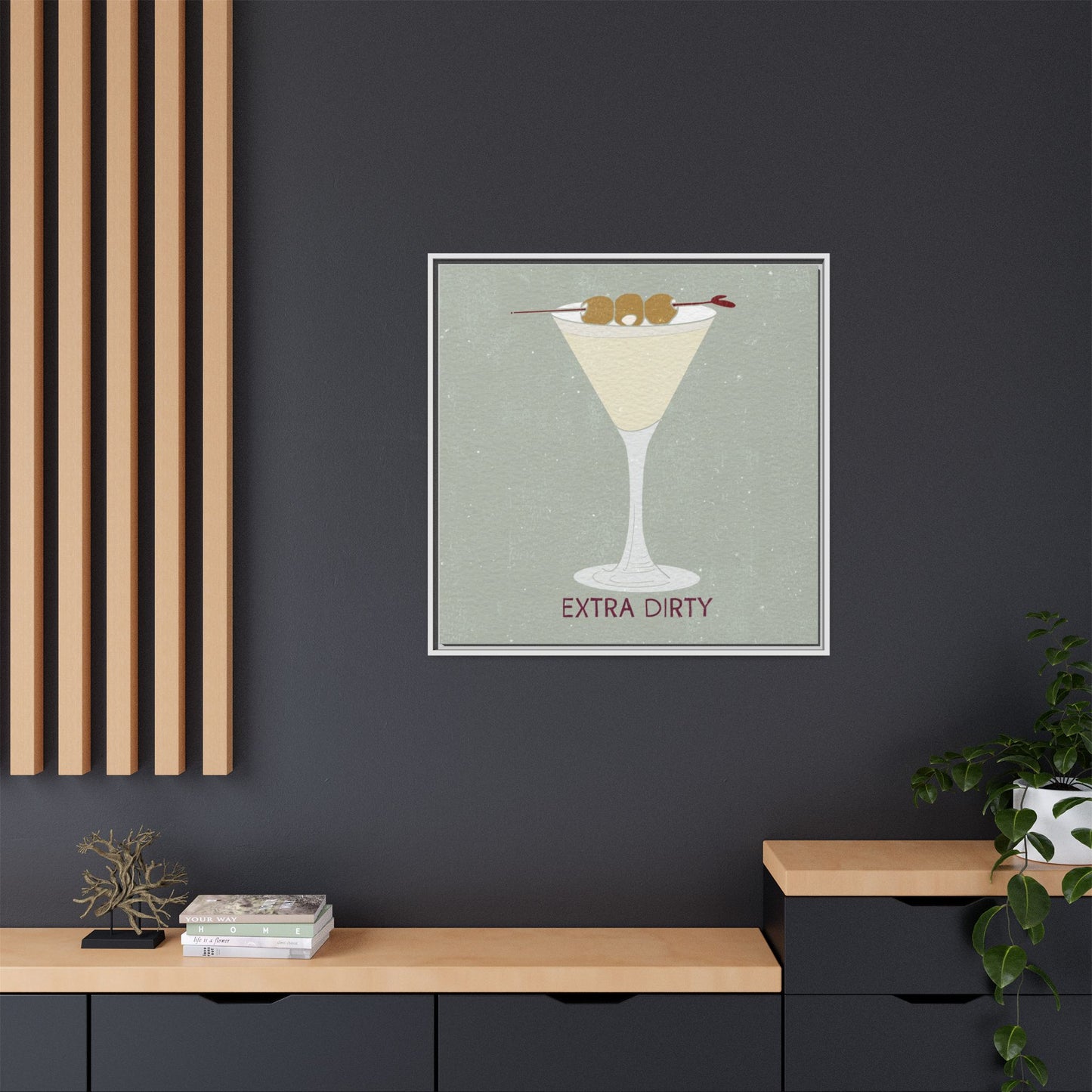 Canvas Print - Extra Dirty Martini with Bleu Cheese Stuffed Olives