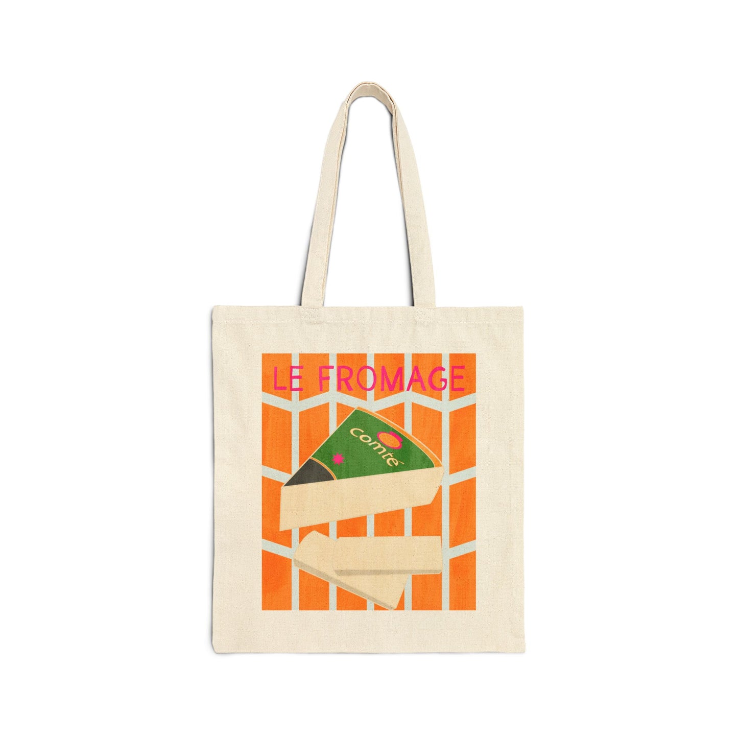 French Foodie Cotton Canvas Tote Bag - Perfect for Grocery Shopping or Outings