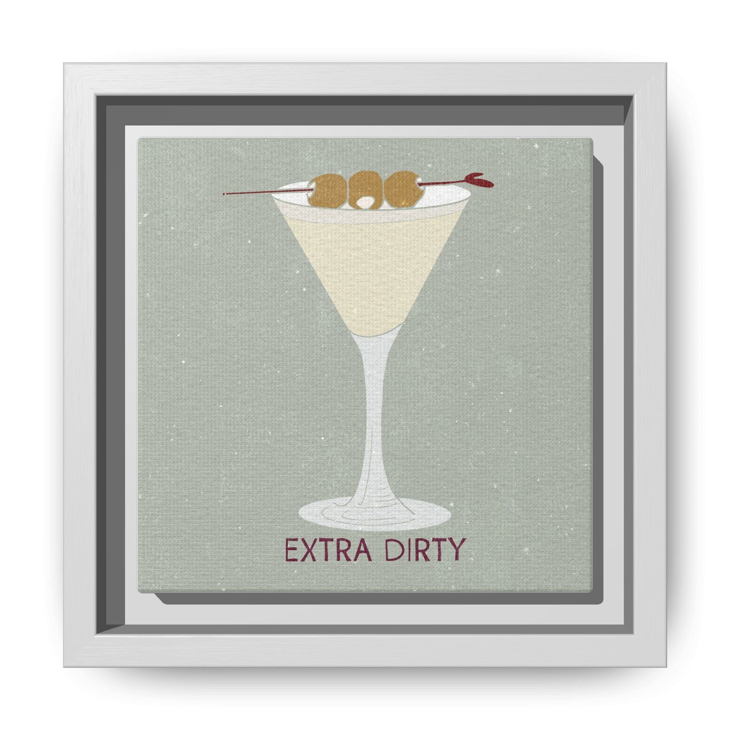 Canvas Print - Extra Dirty Martini with Bleu Cheese Stuffed Olives