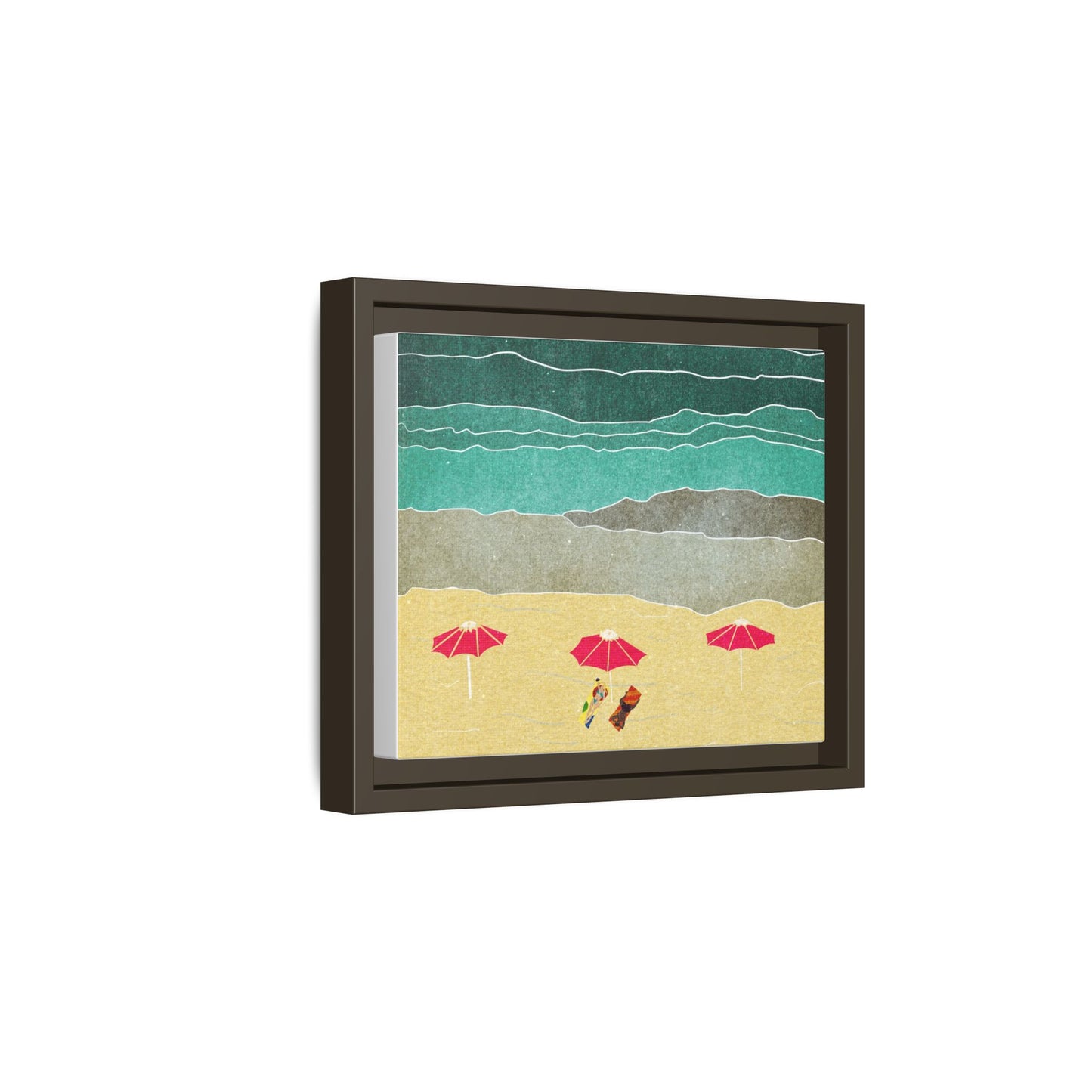 Wall Art Canvas- Seaside Vacation wth red umbrellas