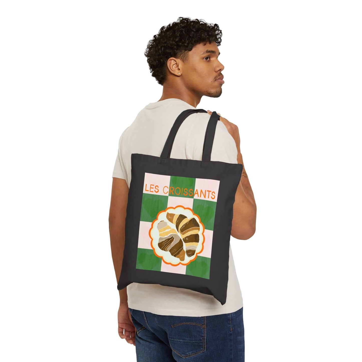 French Foodie Cotton Canvas Tote Bag - Perfect for Grocery Shopping or Outings