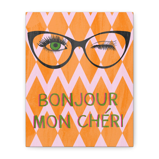 Canvas Wall Art - Bonjour Mon Cheri