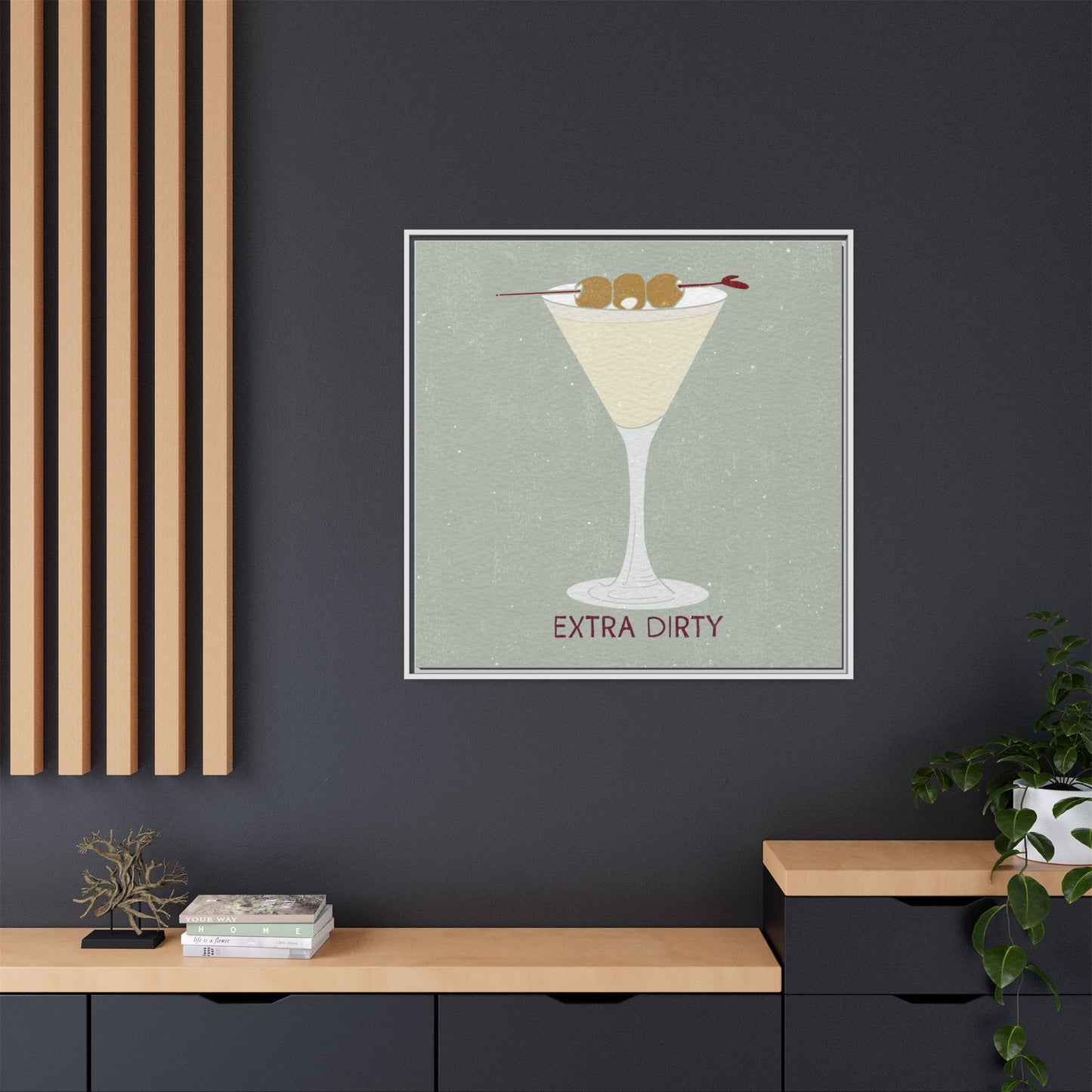 Canvas Print - Extra Dirty Martini with Bleu Cheese Stuffed Olives