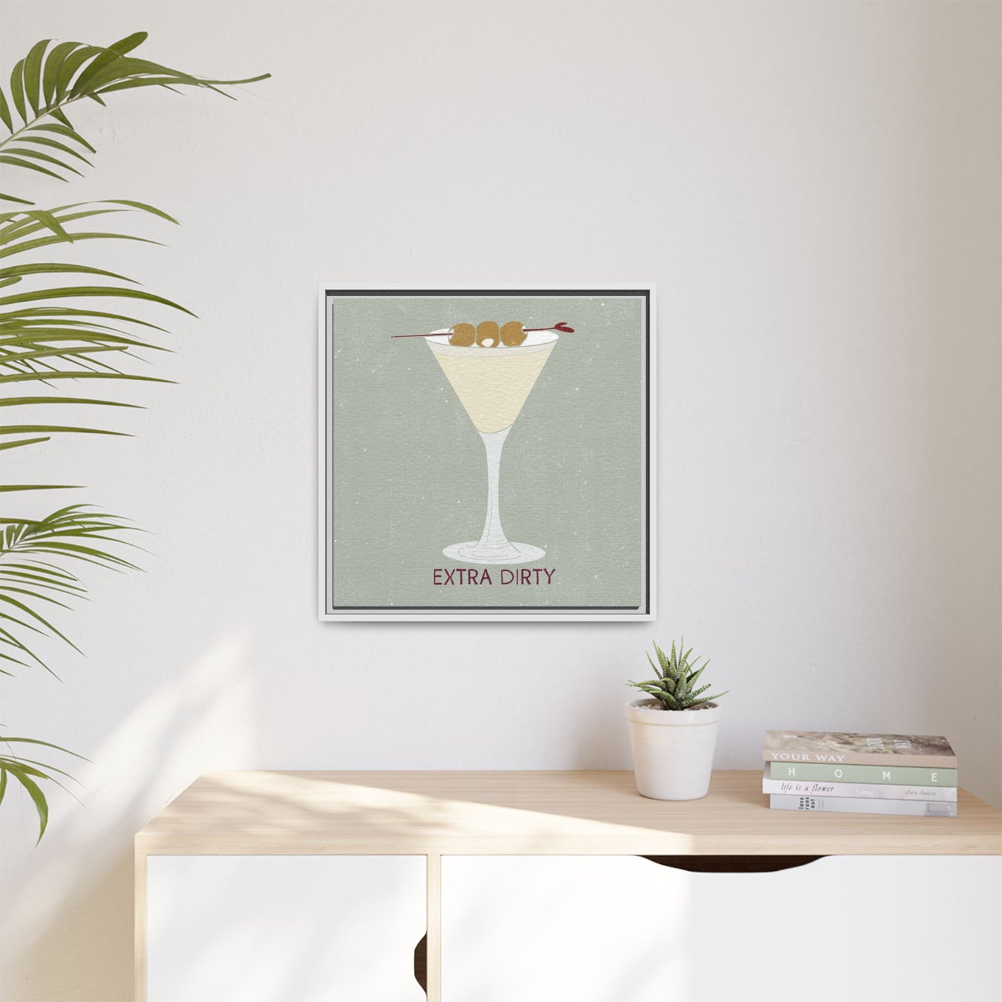 Canvas Print - Extra Dirty Martini with Bleu Cheese Stuffed Olives