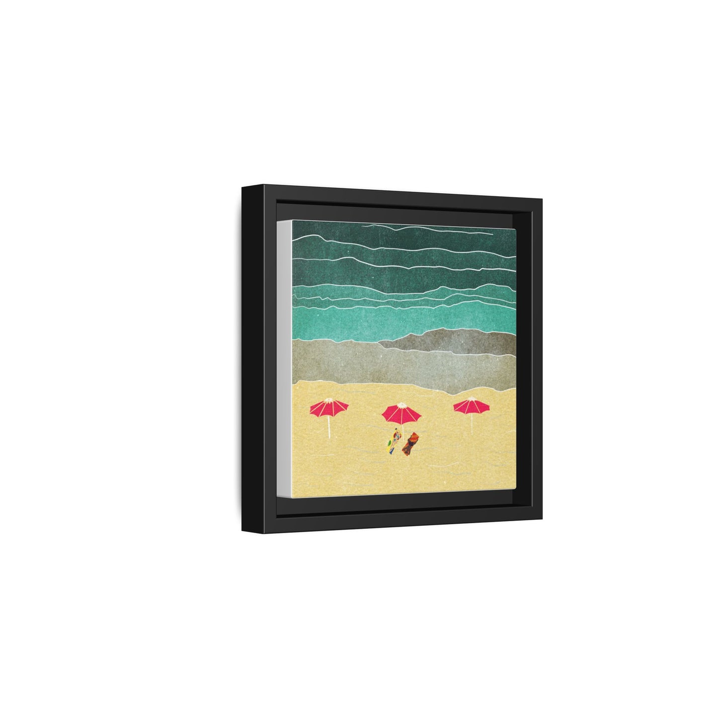 Wall Art Canvas- Seaside Vacation wth red umbrellas
