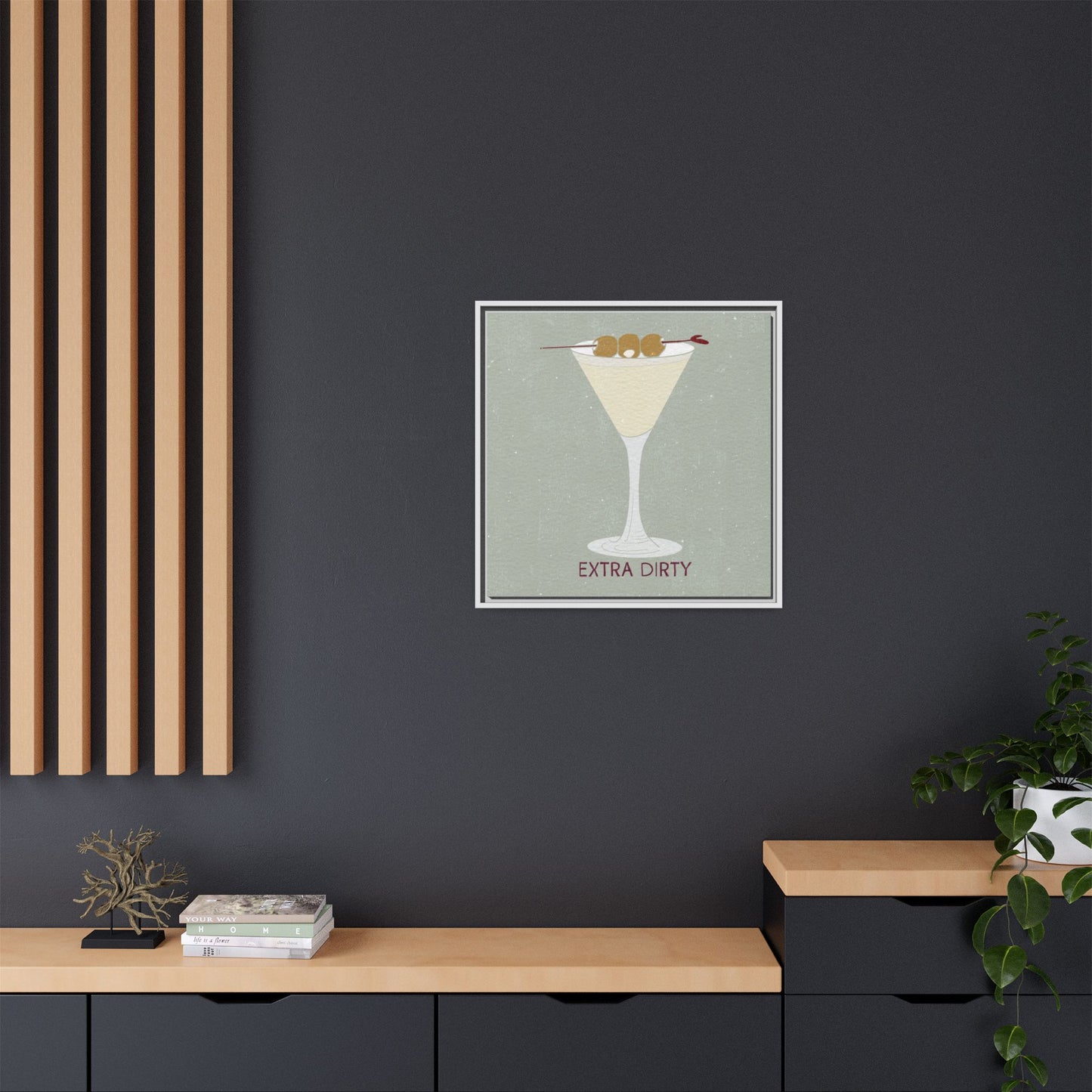 Canvas Print - Extra Dirty Martini with Bleu Cheese Stuffed Olives