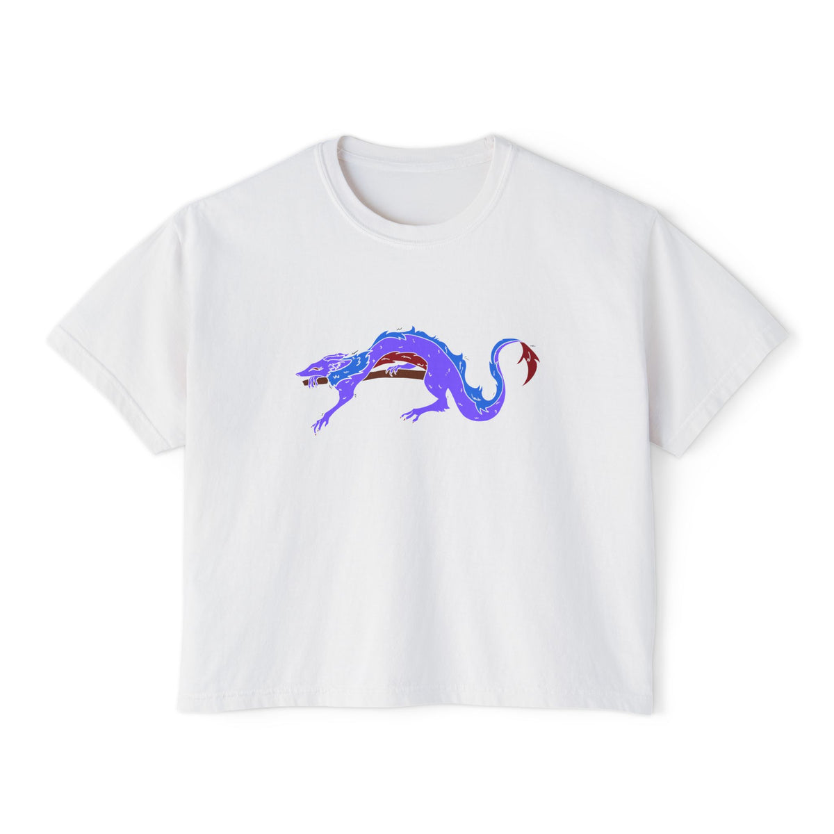 Boxy Tee Fierce Dragon original art by Olivia Lagerlof
