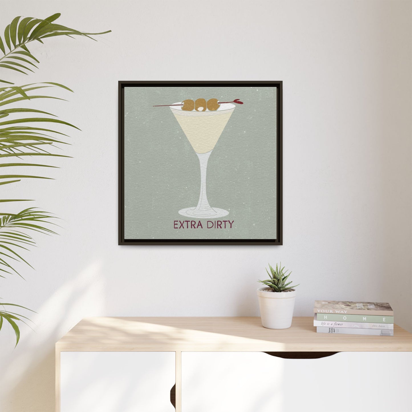 Canvas Print - Extra Dirty Martini with Bleu Cheese Stuffed Olives
