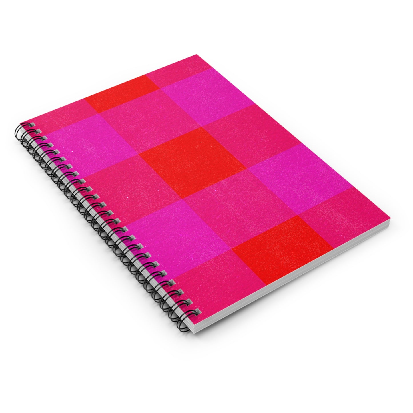 Spiral Notebook - Pink & Purple Textured Gingham