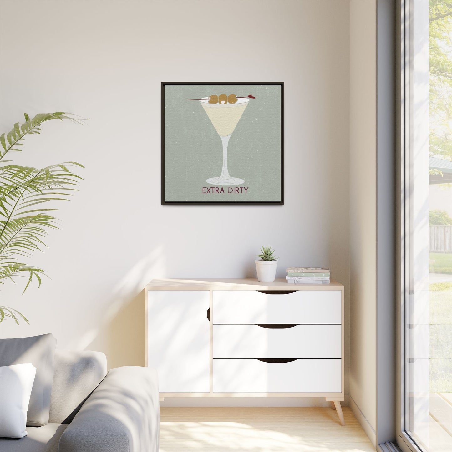 Canvas Print - Extra Dirty Martini with Bleu Cheese Stuffed Olives