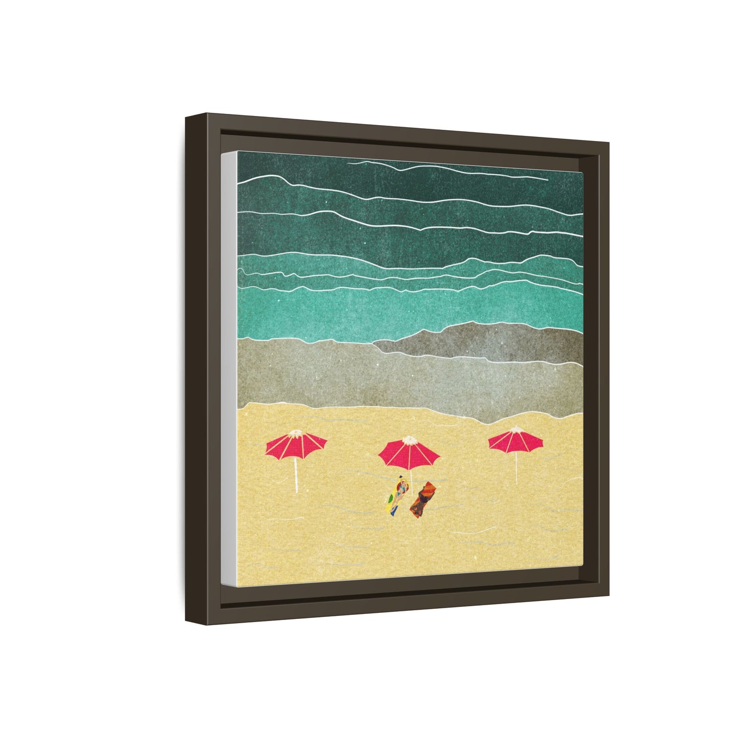 Wall Art Canvas- Seaside Vacation wth red umbrellas