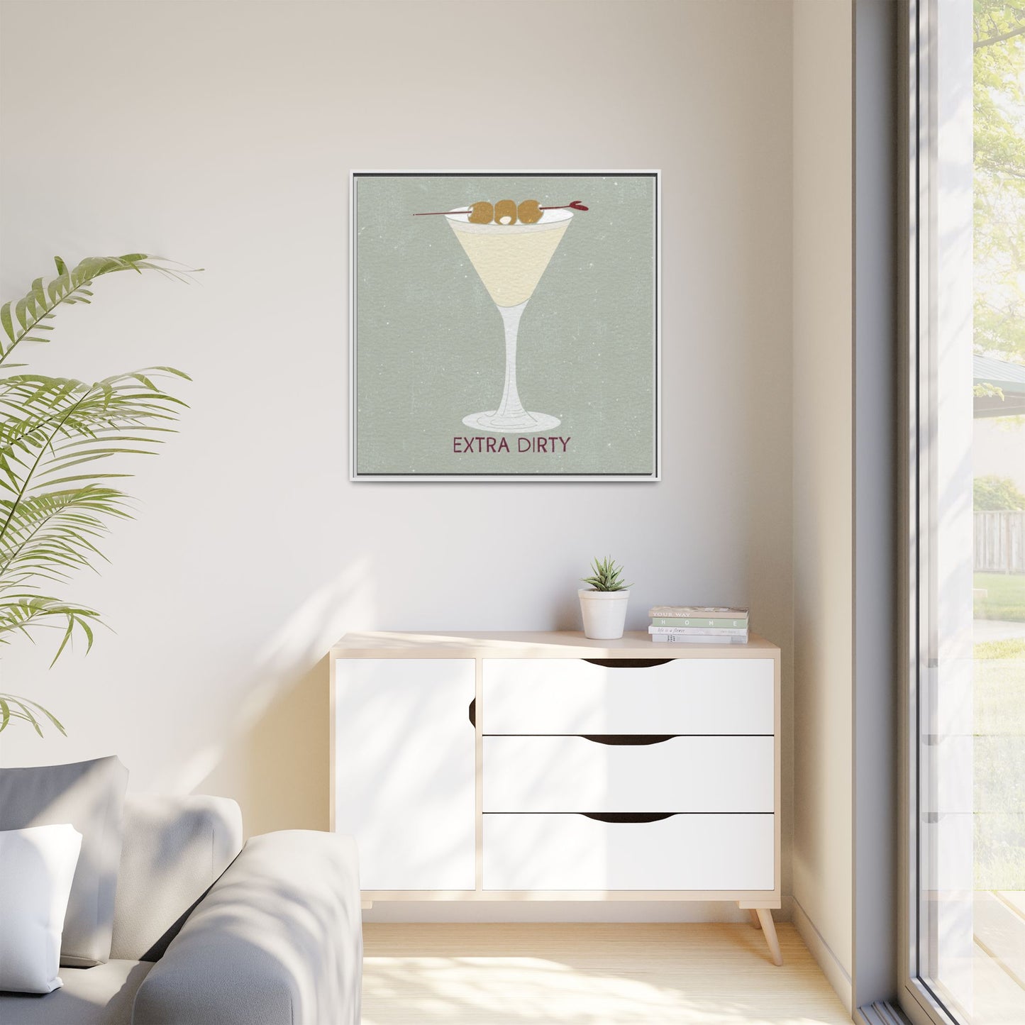 Canvas Print - Extra Dirty Martini with Bleu Cheese Stuffed Olives