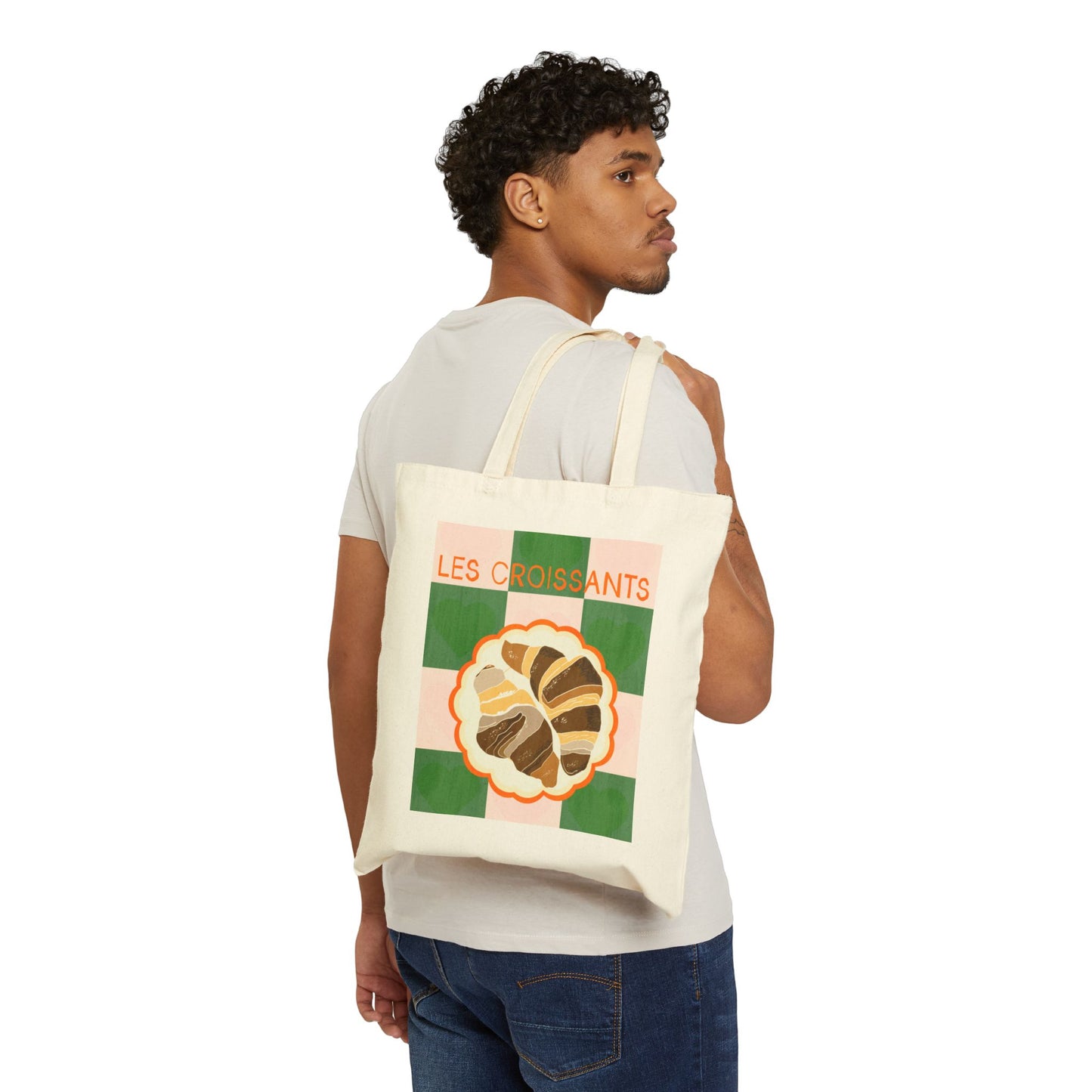French Foodie Cotton Canvas Tote Bag - Perfect for Grocery Shopping or Outings