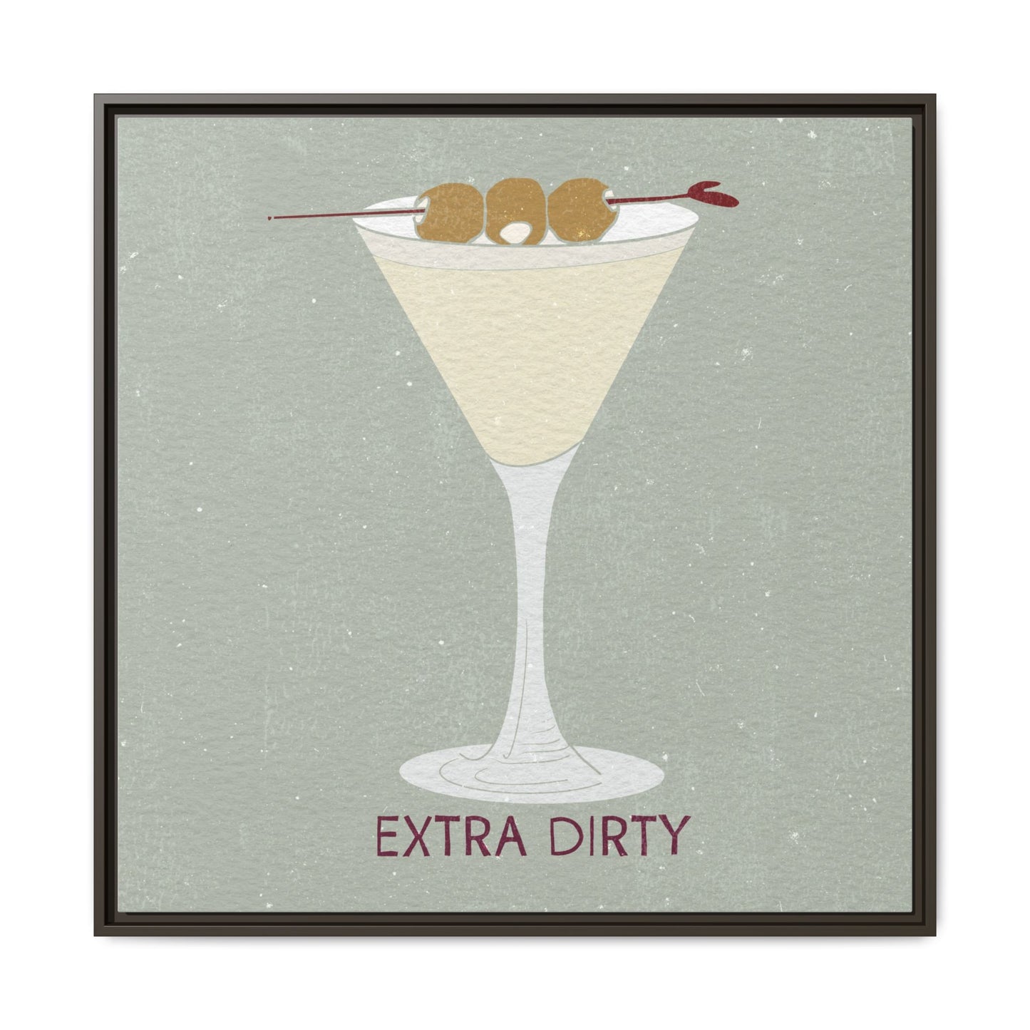 Canvas Print - Extra Dirty Martini with Bleu Cheese Stuffed Olives