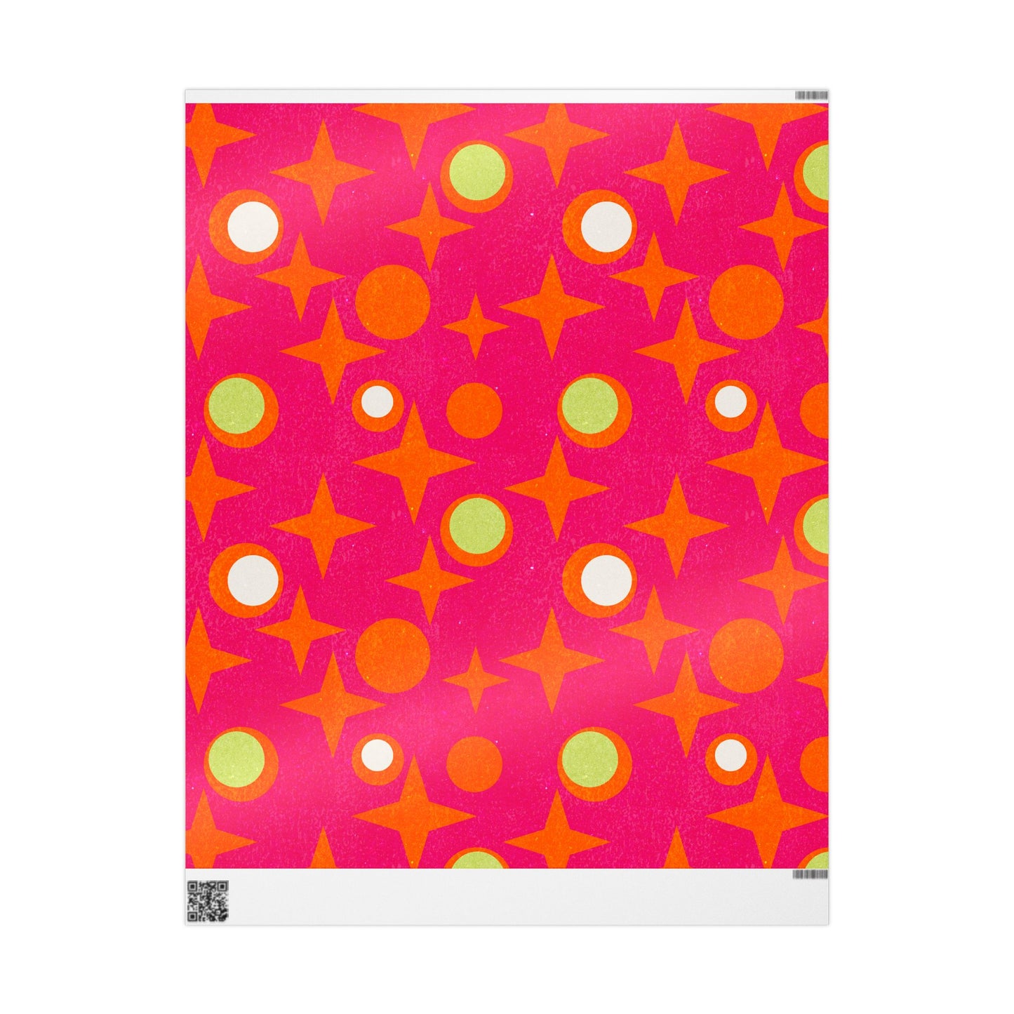 Gift Wrap Papers - Mid-Century Stars and Cocktail Olive Design - Magenta