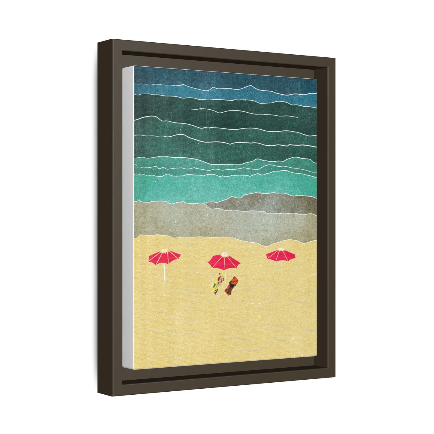 Wall Art Canvas- Seaside Vacation wth red umbrellas