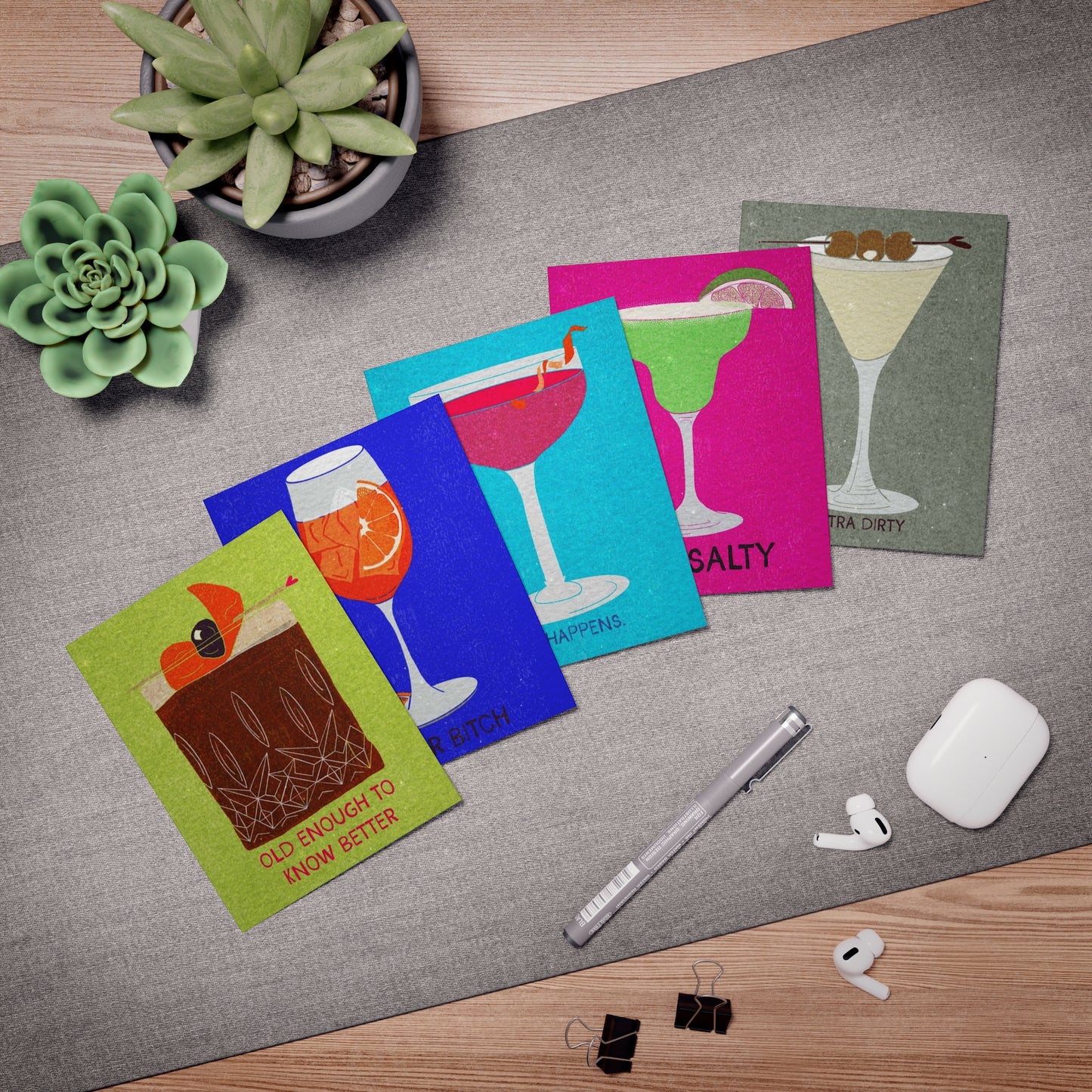 Greeting Cards - Cocktail Designs (5-Pack)