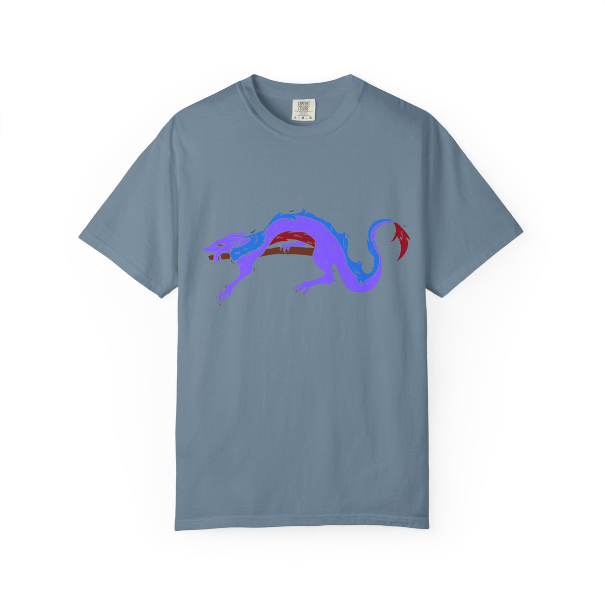 Fierce Dragon Graphic T-Shirt — Original art by Olivia Lagerlof with Tiny Back Shiba Accent