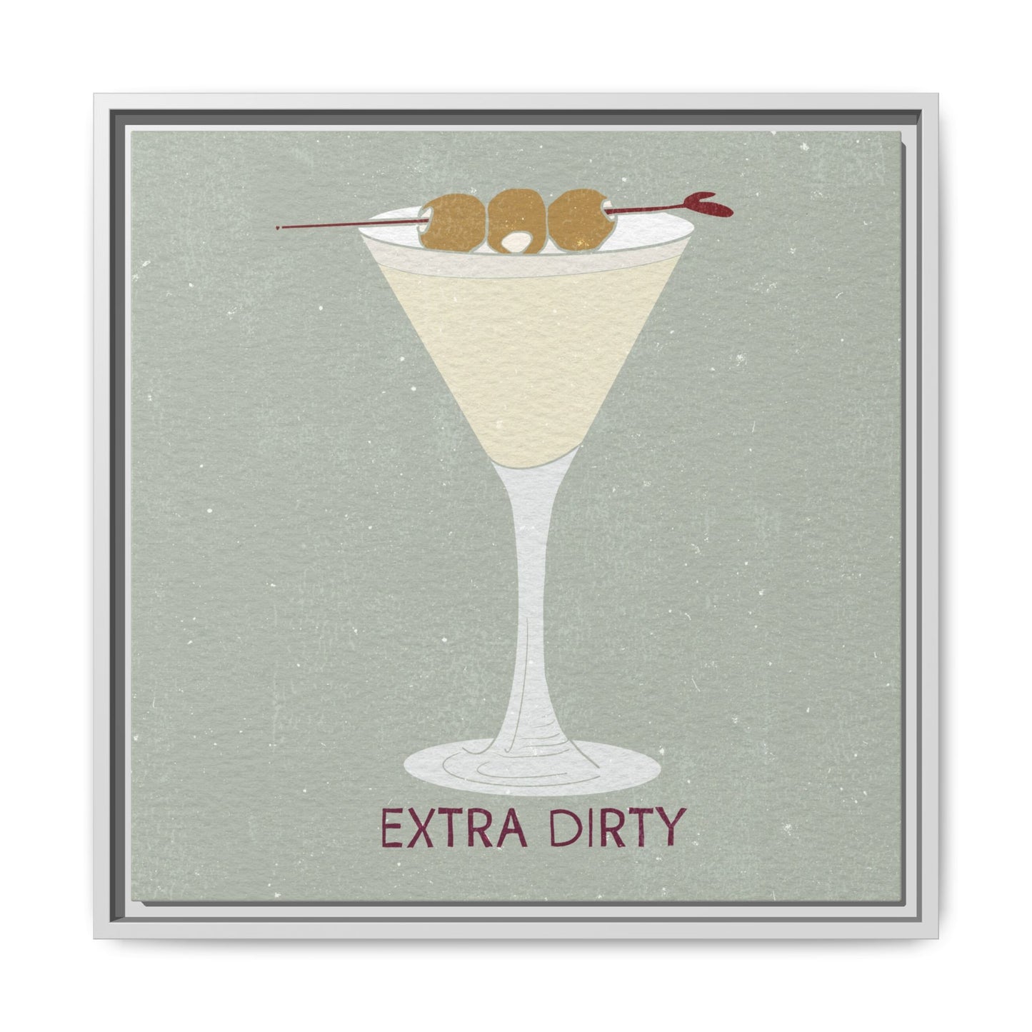 Canvas Print - Extra Dirty Martini with Bleu Cheese Stuffed Olives