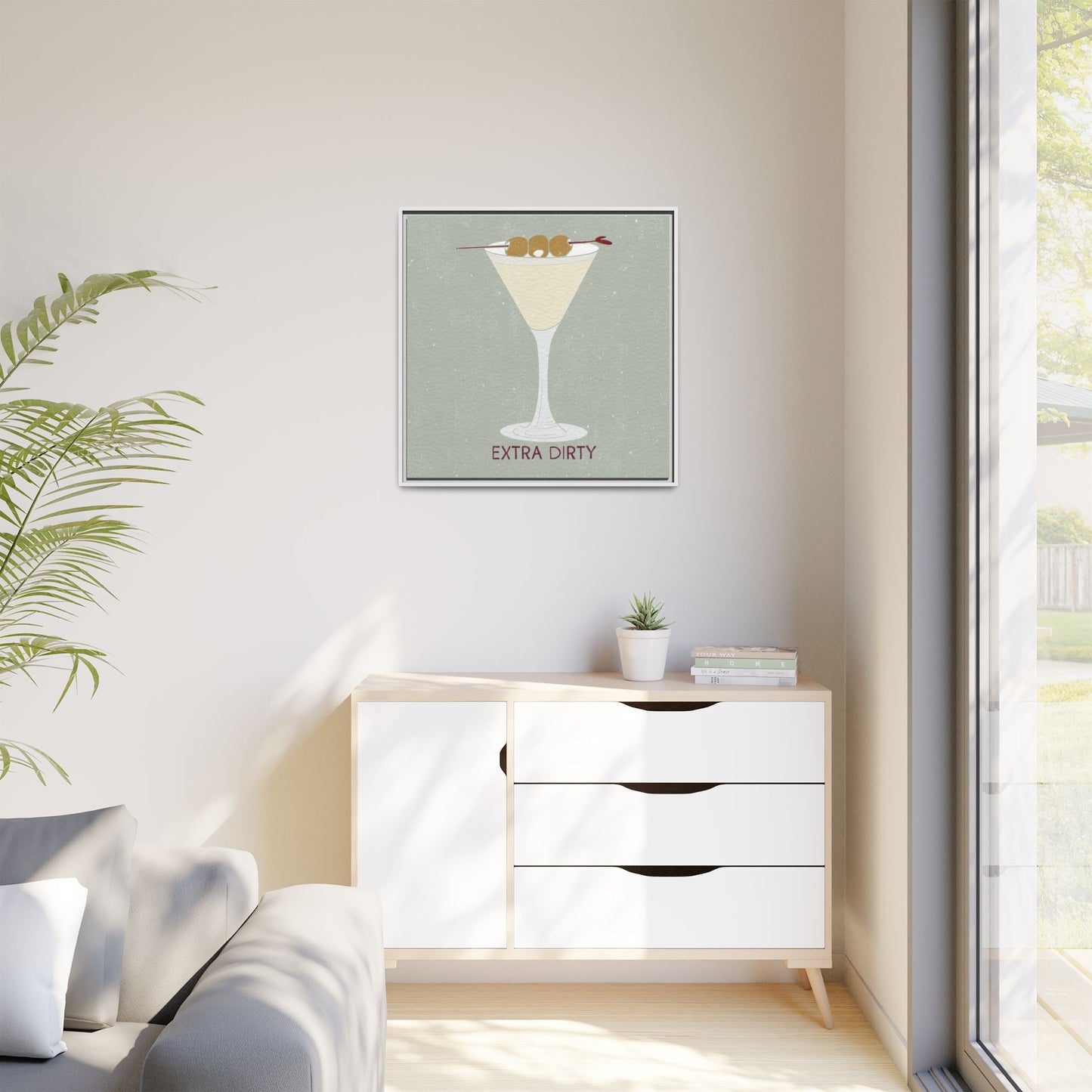 Canvas Print - Extra Dirty Martini with Bleu Cheese Stuffed Olives