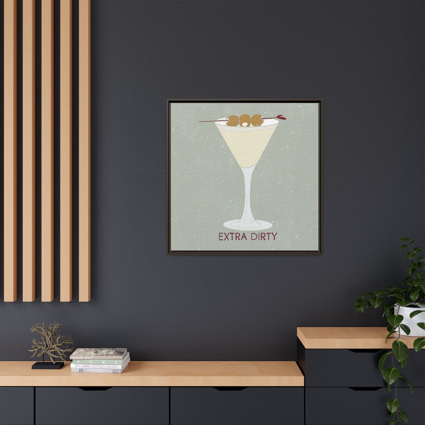 Canvas Print - Extra Dirty Martini with Bleu Cheese Stuffed Olives
