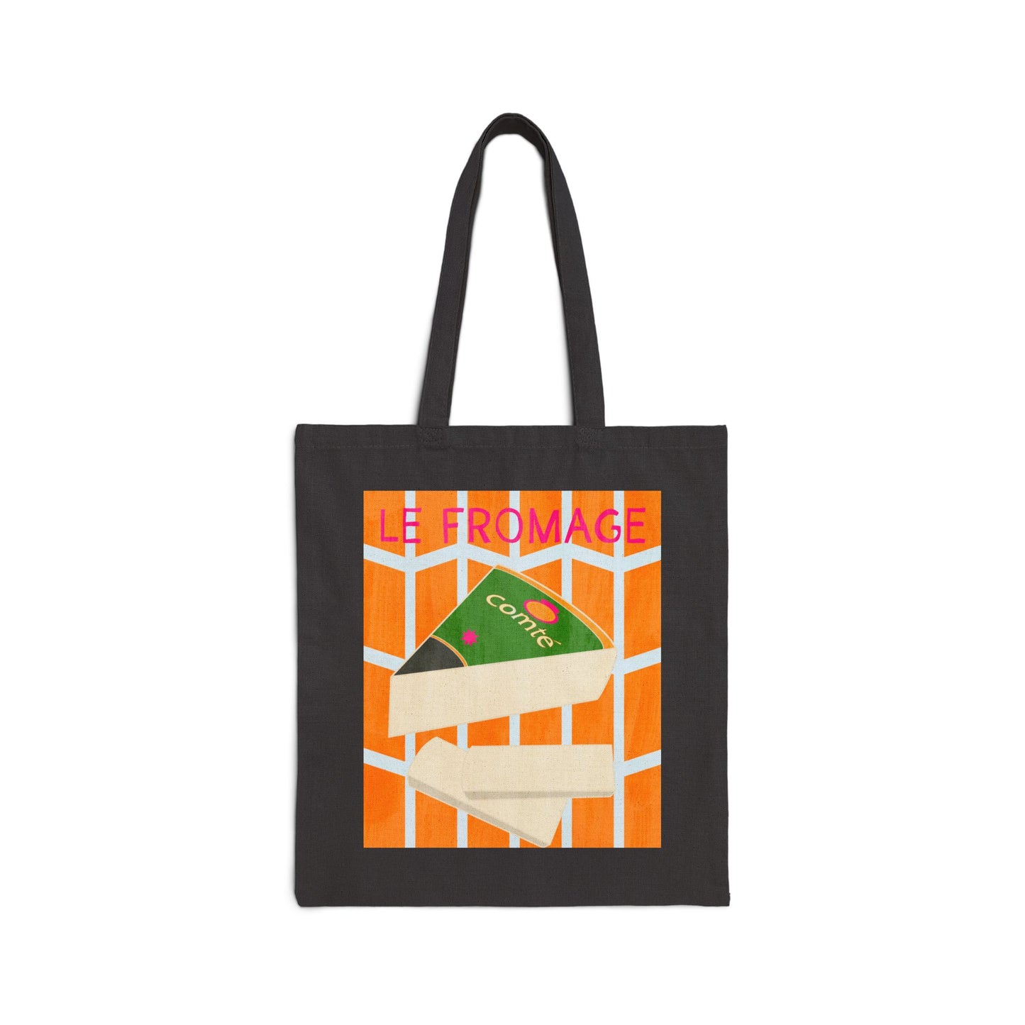 French Foodie Cotton Canvas Tote Bag - Perfect for Grocery Shopping or Outings