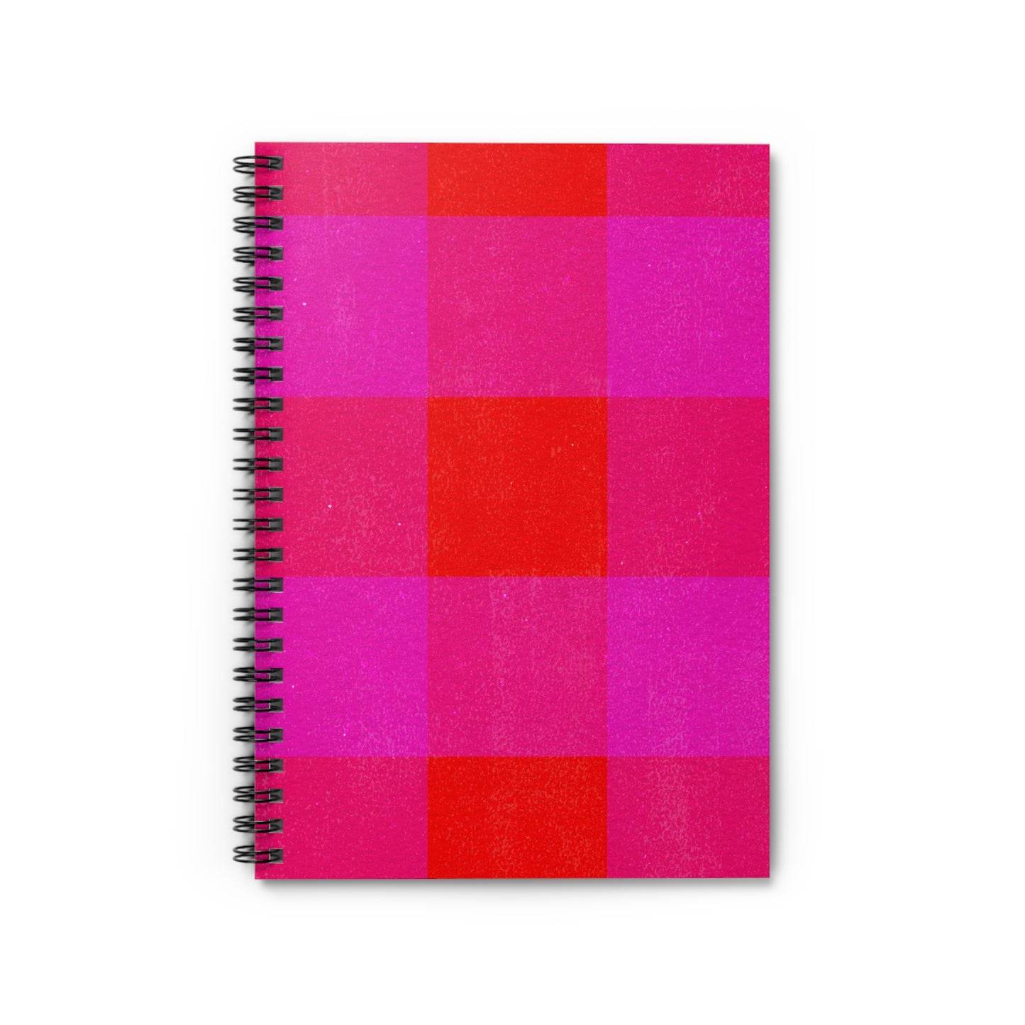 Spiral Notebook - Pink & Purple Textured Gingham