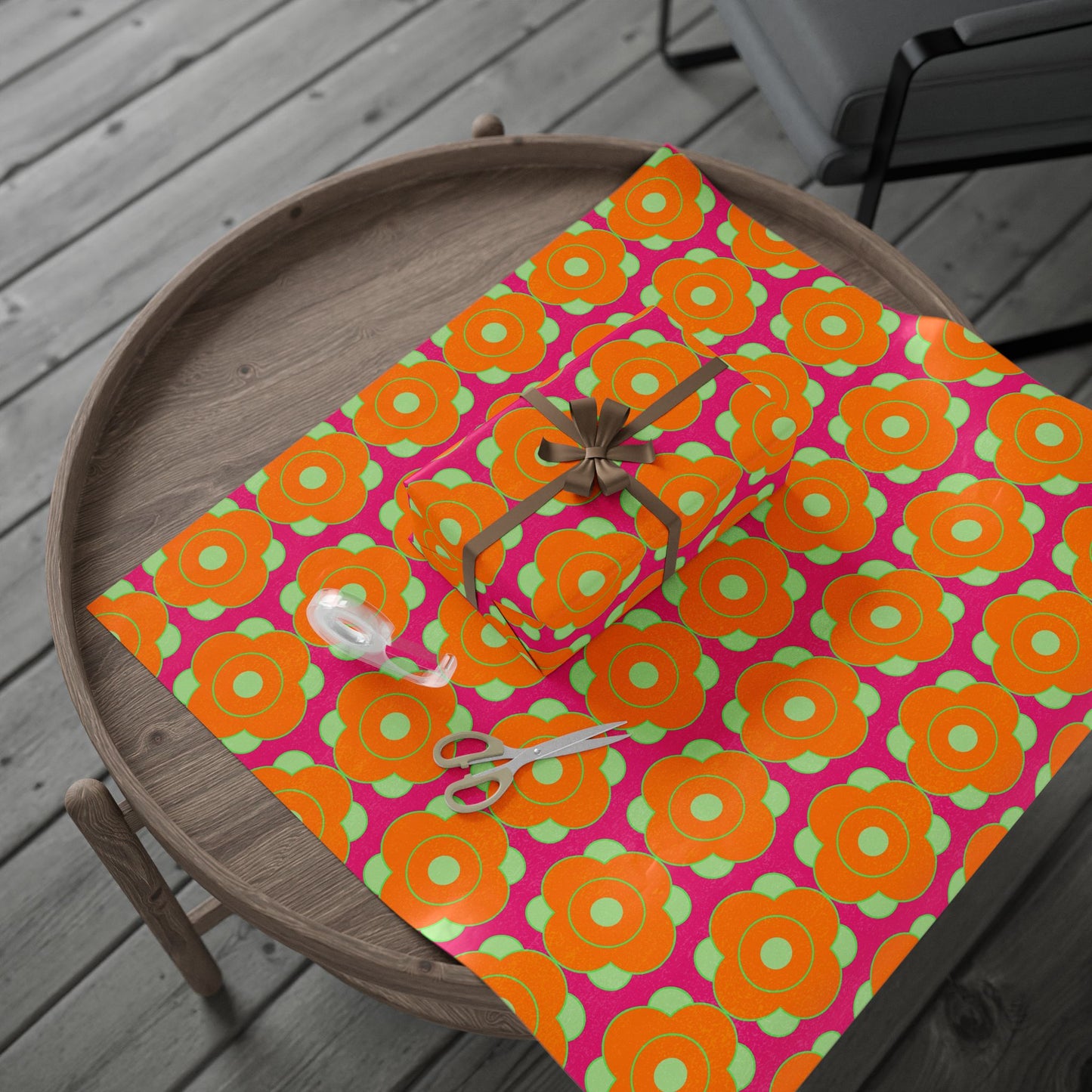 Wrapping Papers - Modern Daisy Design with Mid Century Flair and Bold Colors