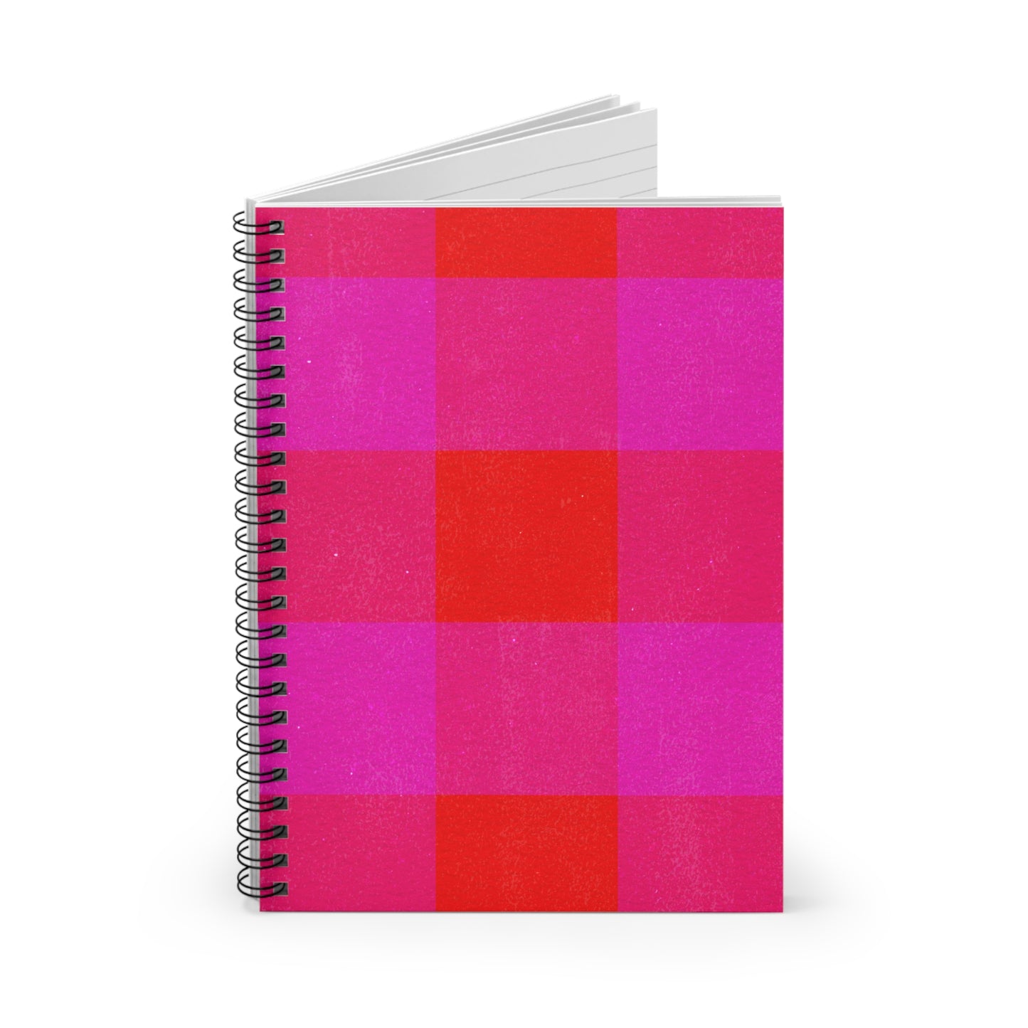 Spiral Notebook - Pink & Purple Textured Gingham
